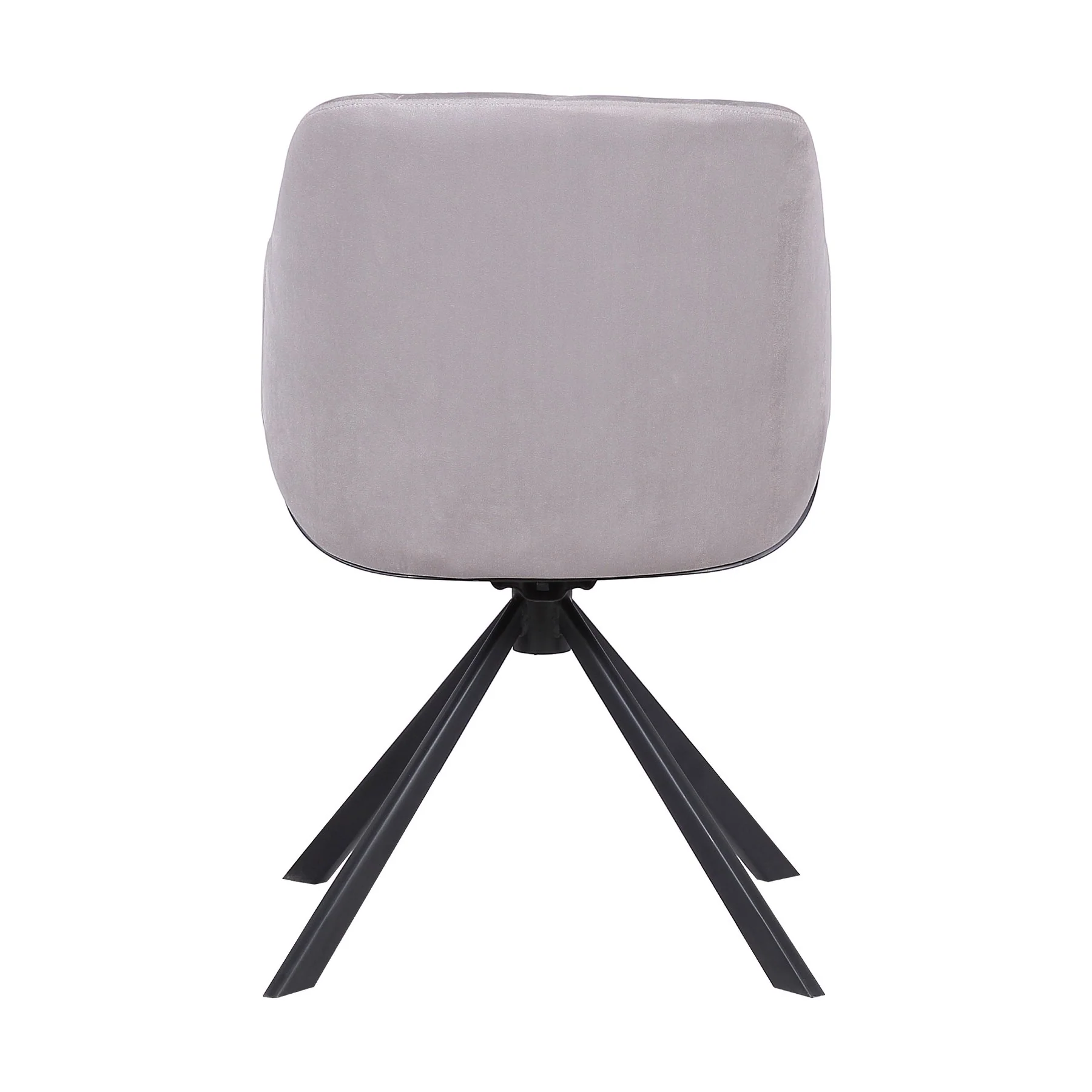 Puma Contemporary Dining Chair in Black Powder Coated Finish with Gray Velvet and Black Brushed Wood Finish - Image 5