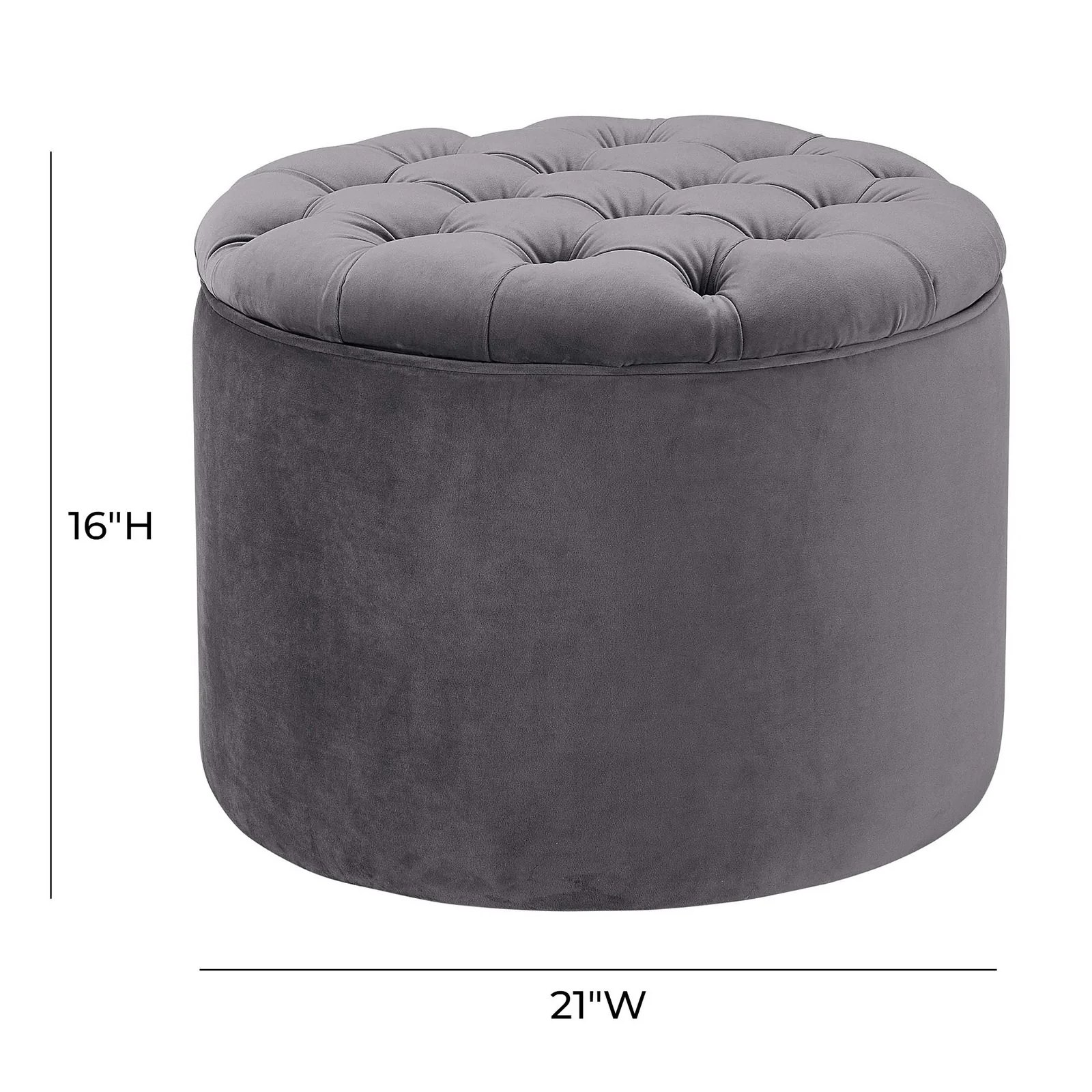 Queen Grey Velvet Storage Ottoman - Image 5
