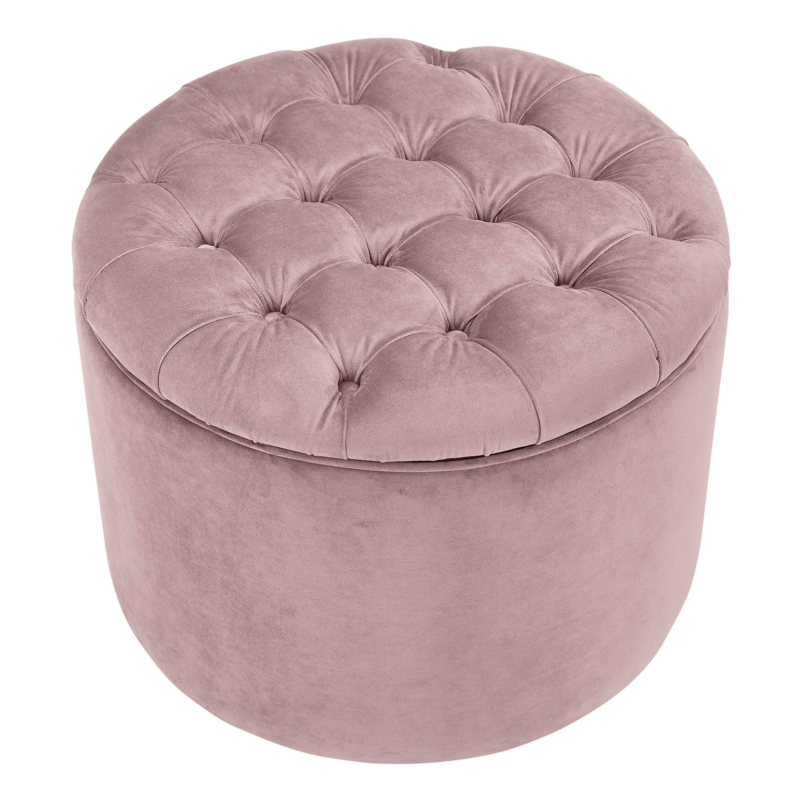 Queen Mauve Velvet Storage Ottoman - Image 4