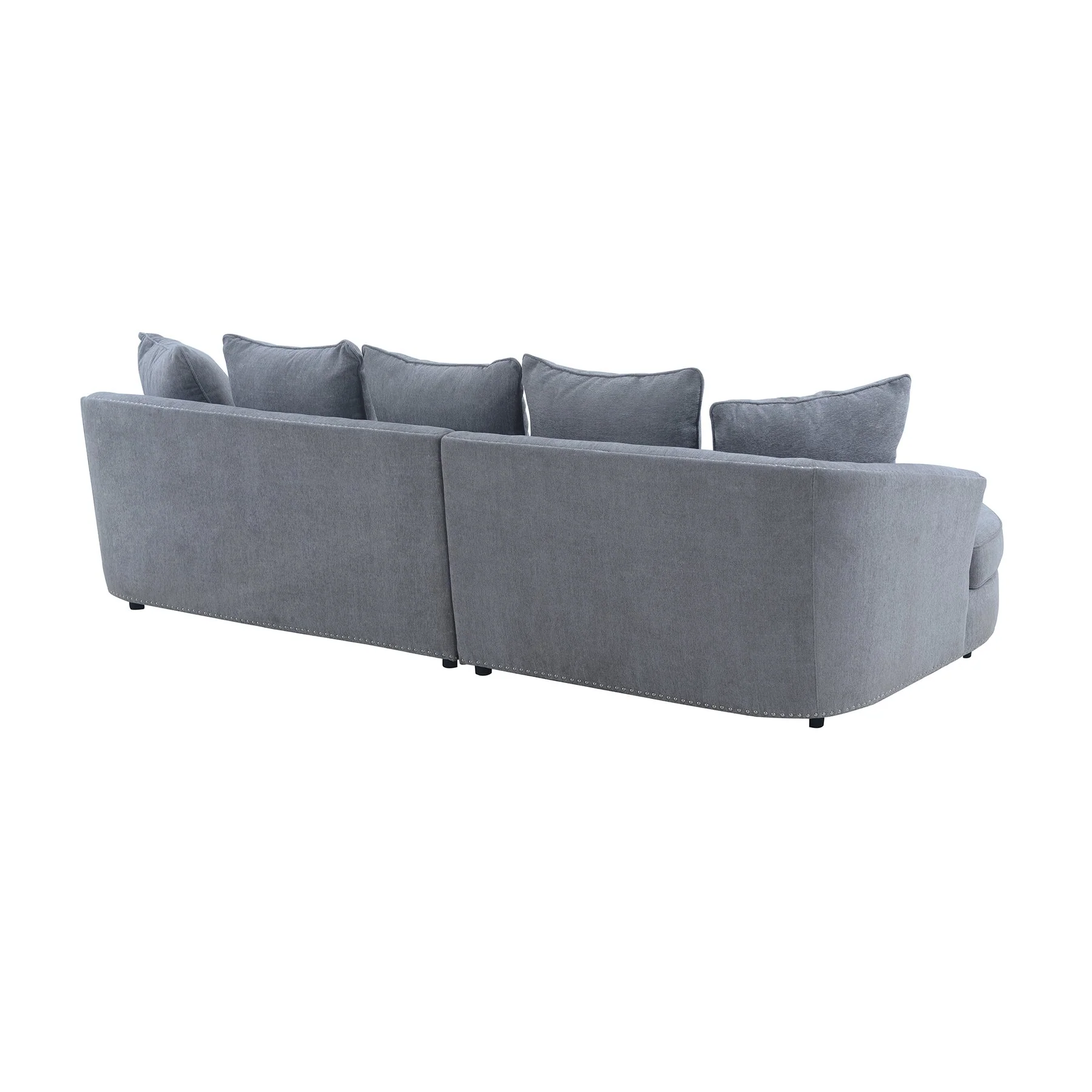 Queenly Gray Fabric Upholstered Corner Sofa - Image 3
