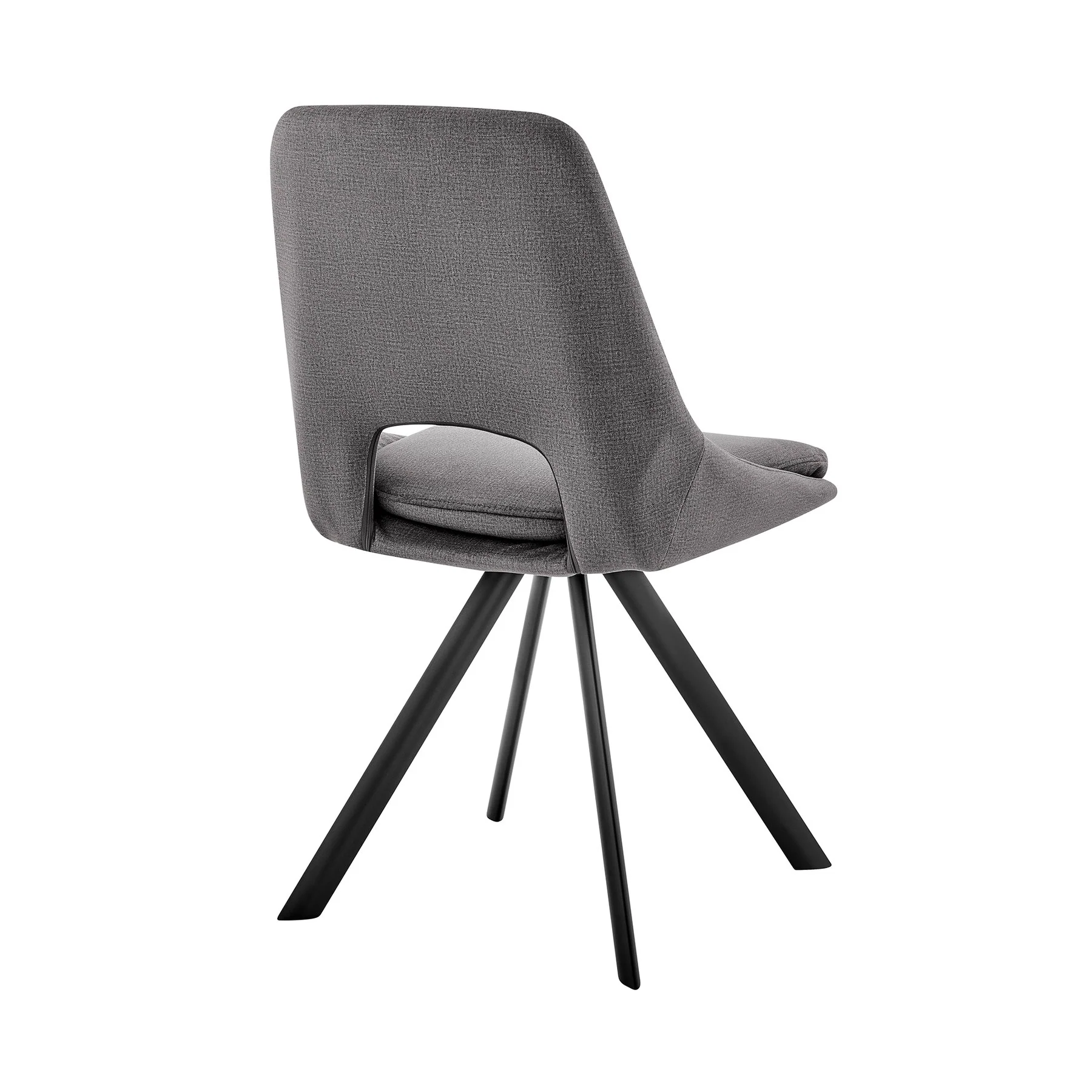 Radford and Lexi 5 Piece Modern Rectangular Dining Set in Black Melamine Wood and Gray Fabric - Image 3