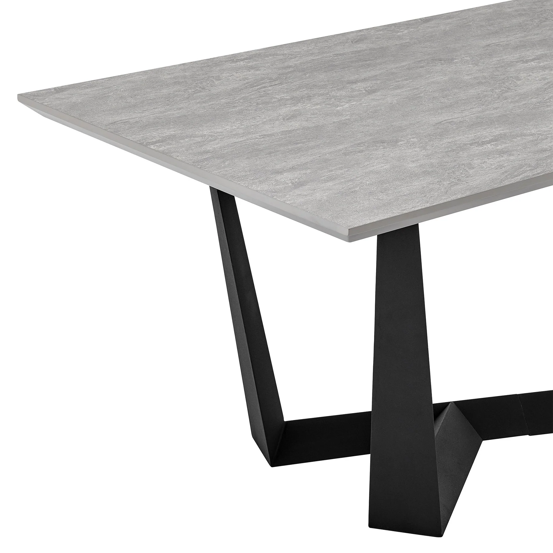Radford and Lexi 7 Piece Modern Rectangular Dining Set in Light Gray Melamine Wood and Blue - Image 7