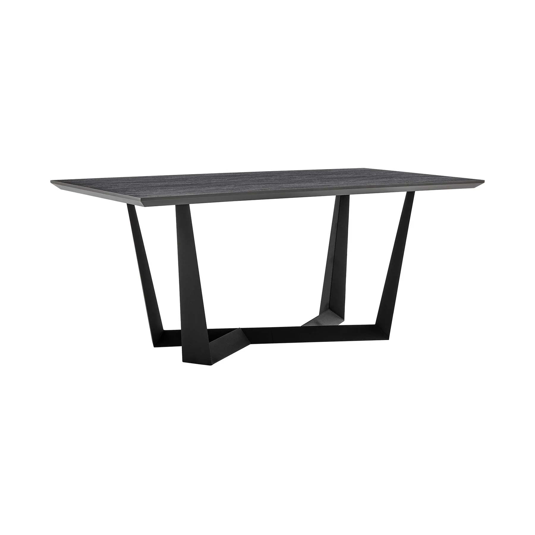 Radford and Lexi 7 Piece Modern Rectangular Dining Set in Light Gray Melamine Wood and Gray Fabric - Image 5