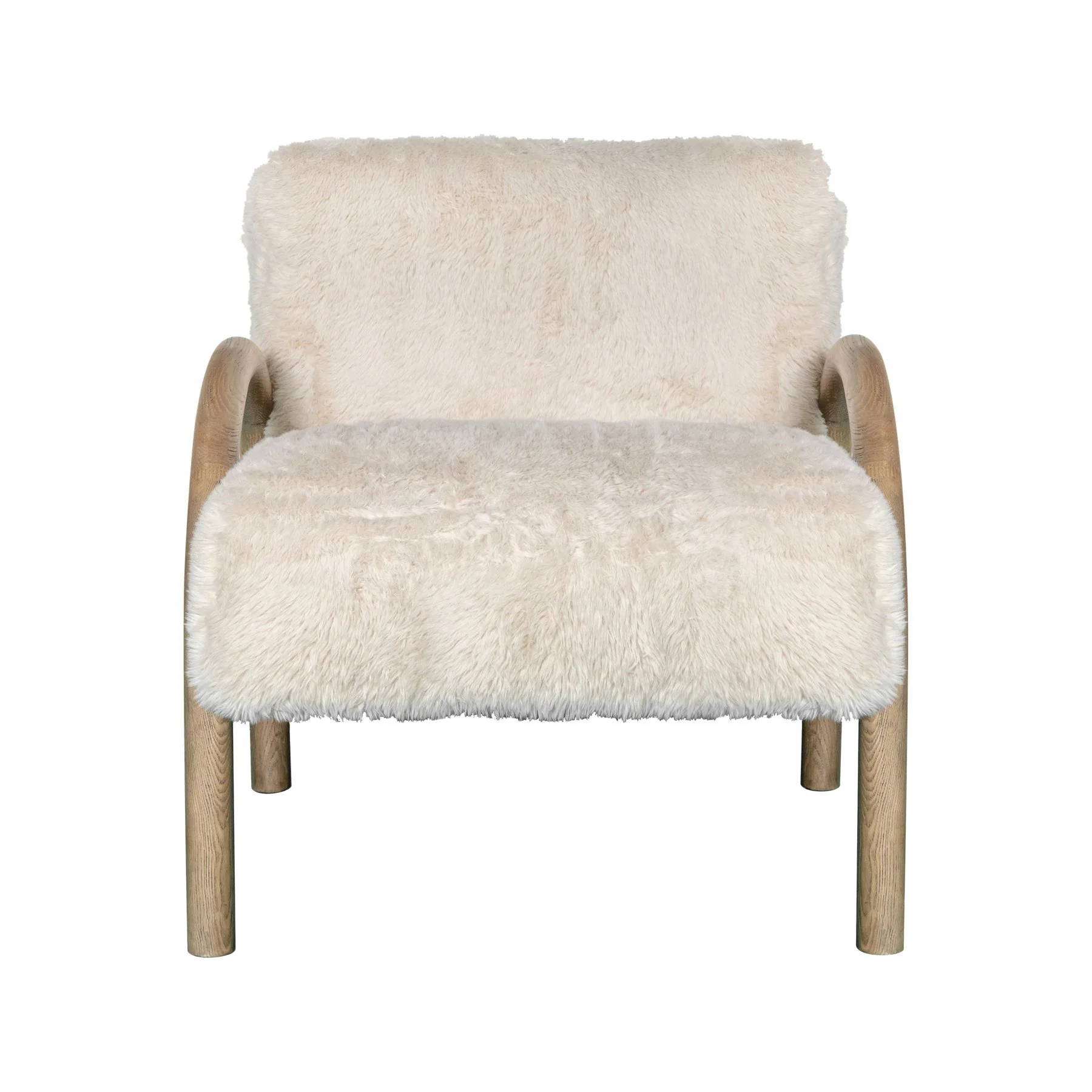 Rae Accent Chair Alpine Fluff Fabric with Honey Finish - Image 2
