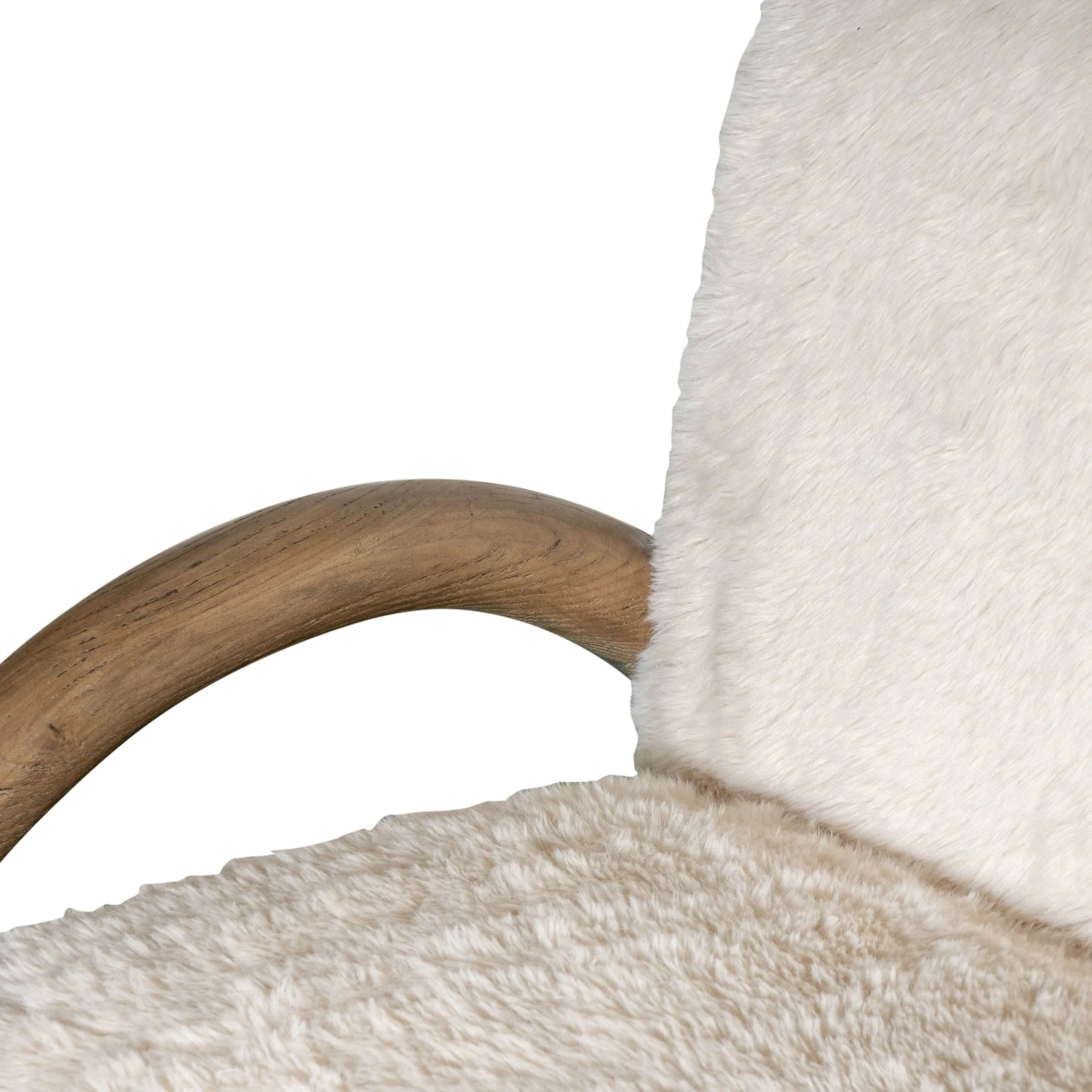 Rae Accent Chair Alpine Fluff Fabric with Honey Finish - Image 5