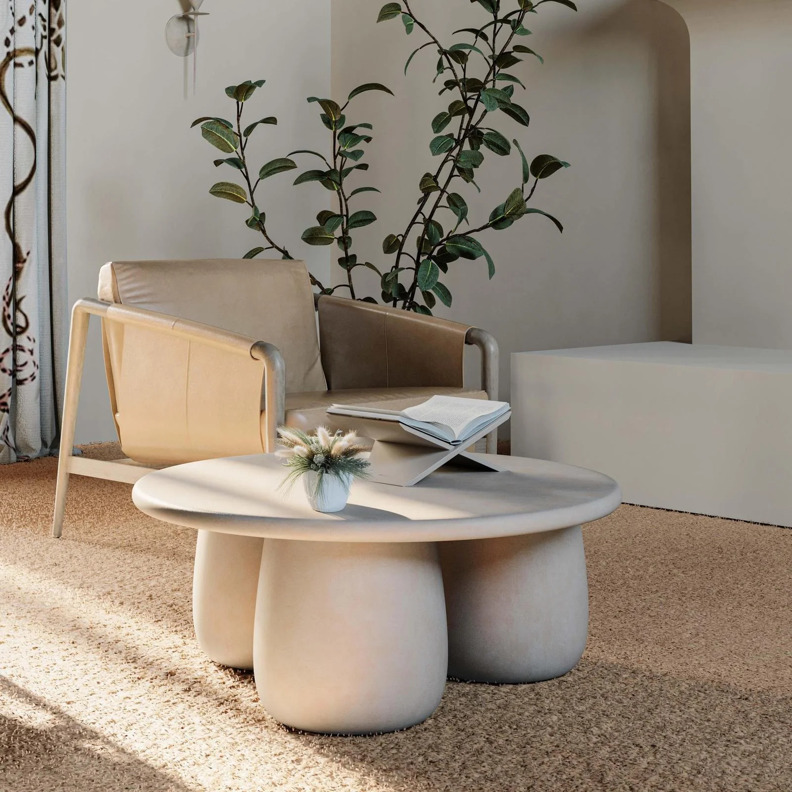 Rahul Cream Round Coffee Table - Image 2