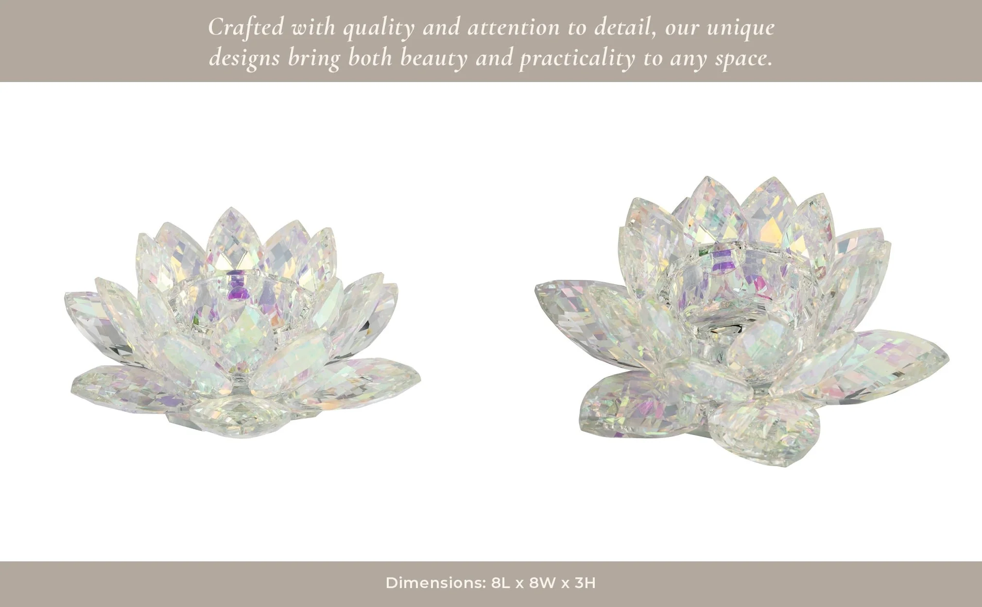 Rainbow Crystal Lotus Votive Holder 8 - Image 11