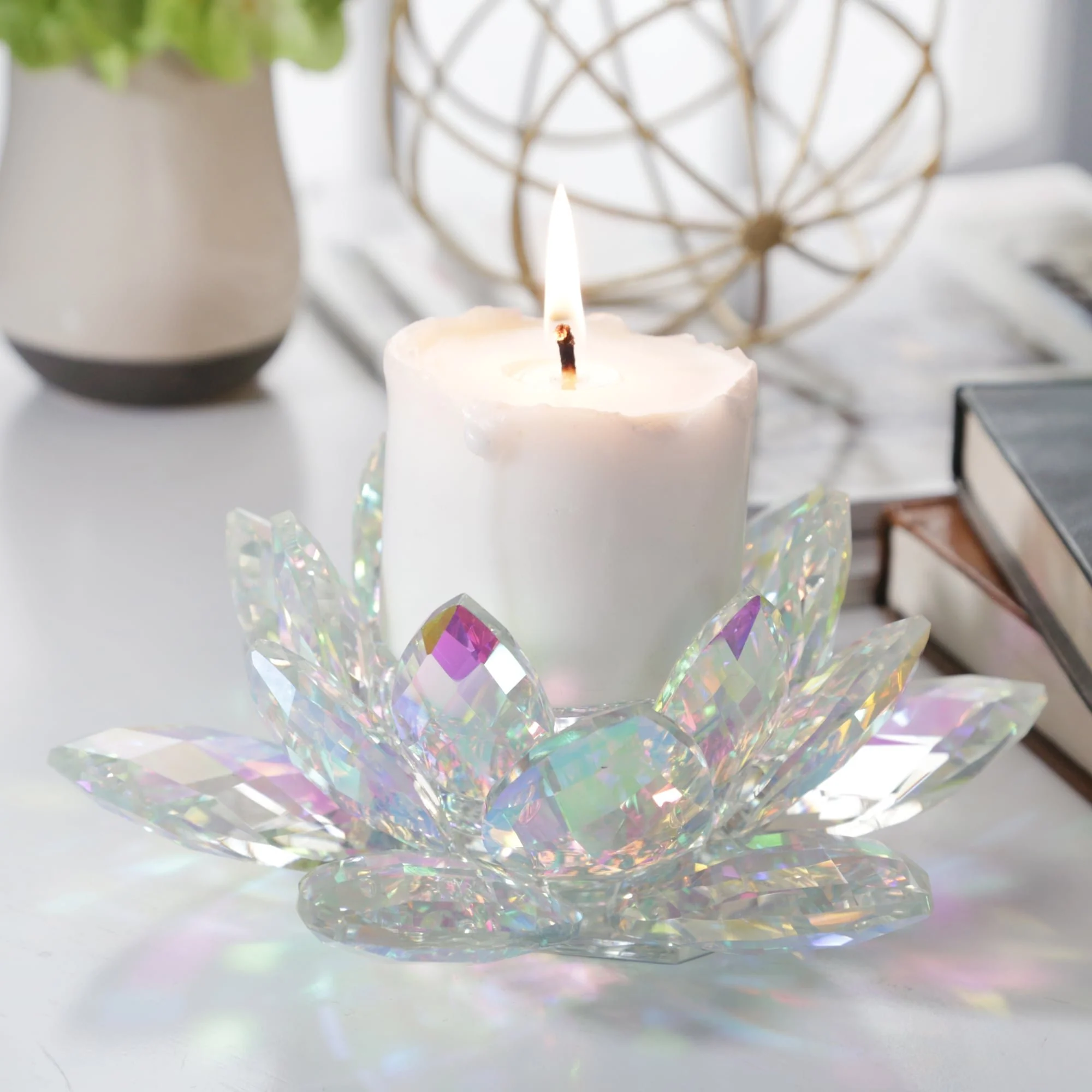 Rainbow Crystal Lotus Votive Holder 8 - Image 8