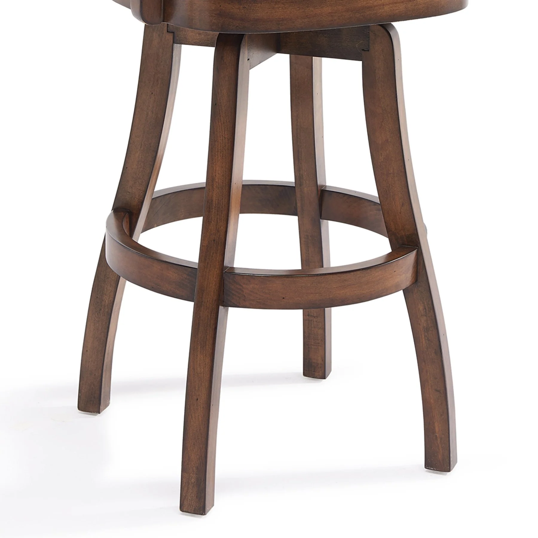 Raleigh 26" Counter Height Swivel Kahlua Faux Leather and Chestnut Wood Arm Bar Stool - Image 5