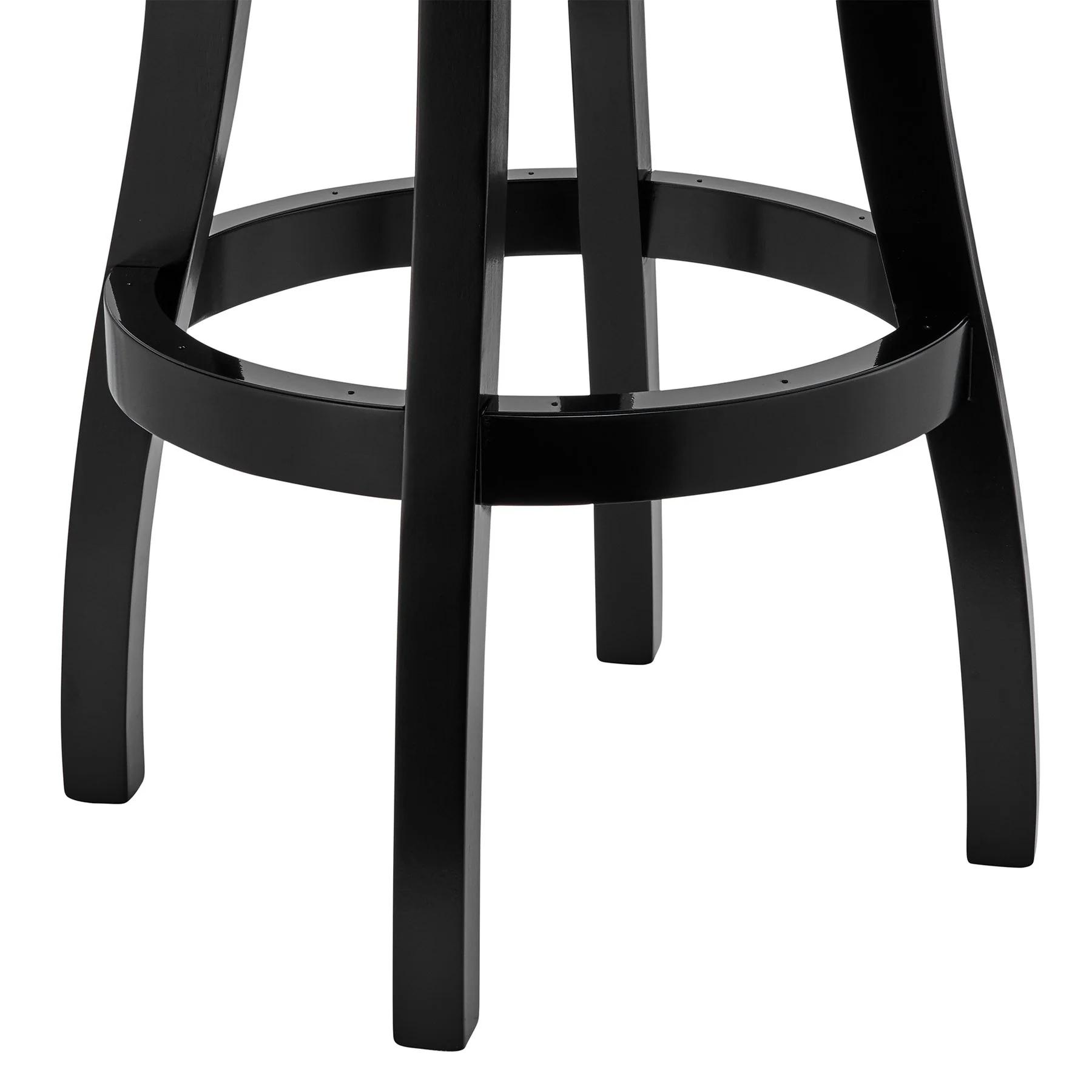 Raleigh 30" Bar Height Swivel Barstool in Black Finish and Gray Faux Leather - Image 6
