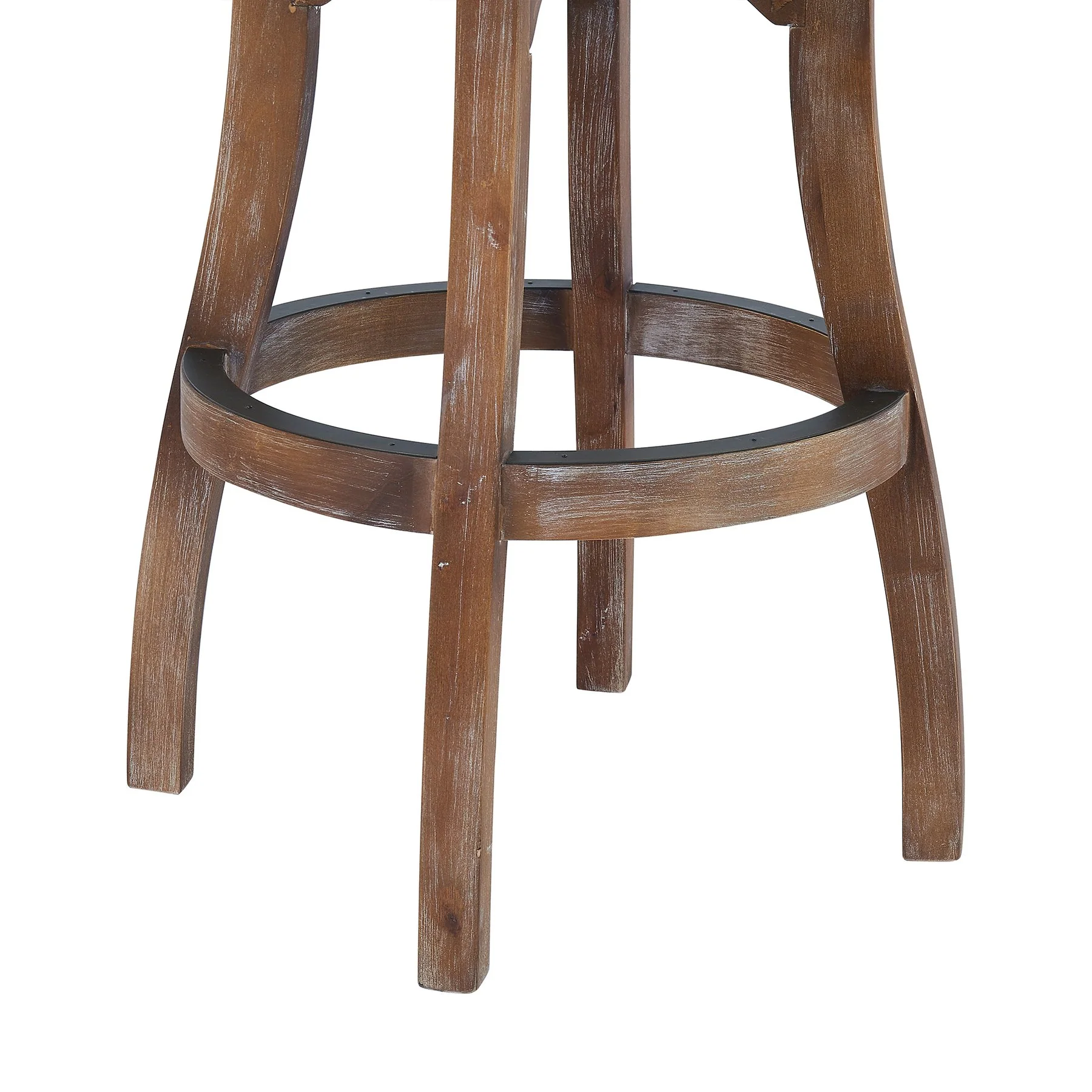 Raleigh Arm 26" Counter Height Swivel Barstool in Distressed Oak Finish and Putty Ivory Linen - Image 7