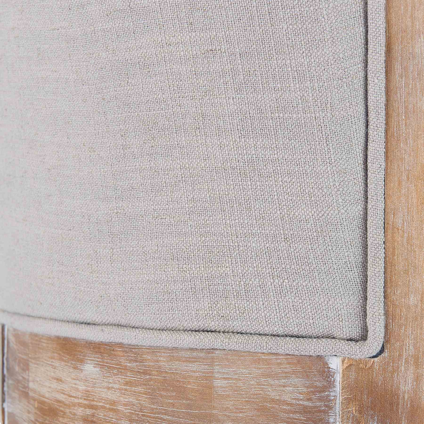Raleigh Arm 30" Bar Height Swivel Barstool in Distressed Oak Finish and Putty Ivory Linen - Image 6