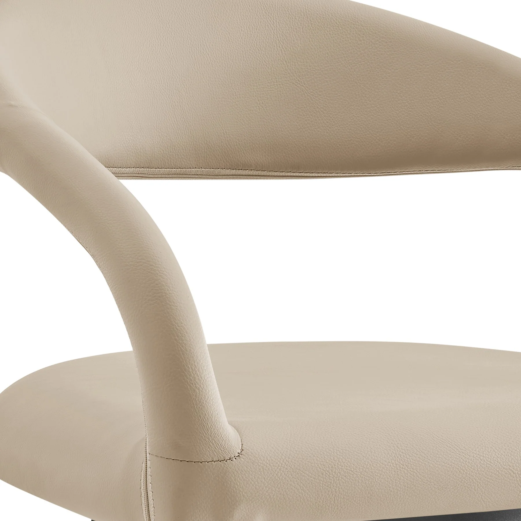 Ramona 26" Swivel Counter Stool with Matte Black Iron and Beige Faux Leather - Image 6