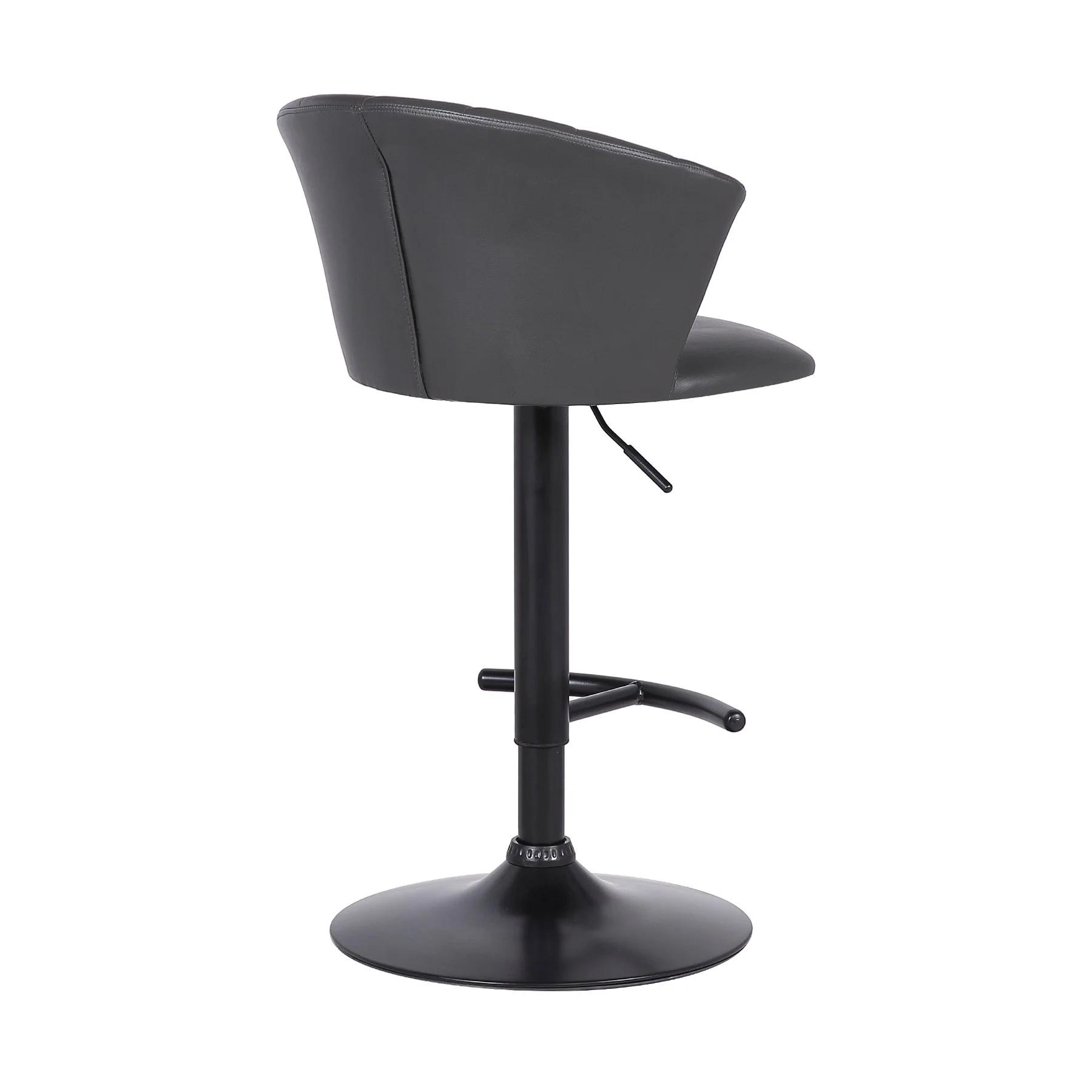 Raquel Adjustable Modern Gray Faux Leather Bar Stool - Image 4