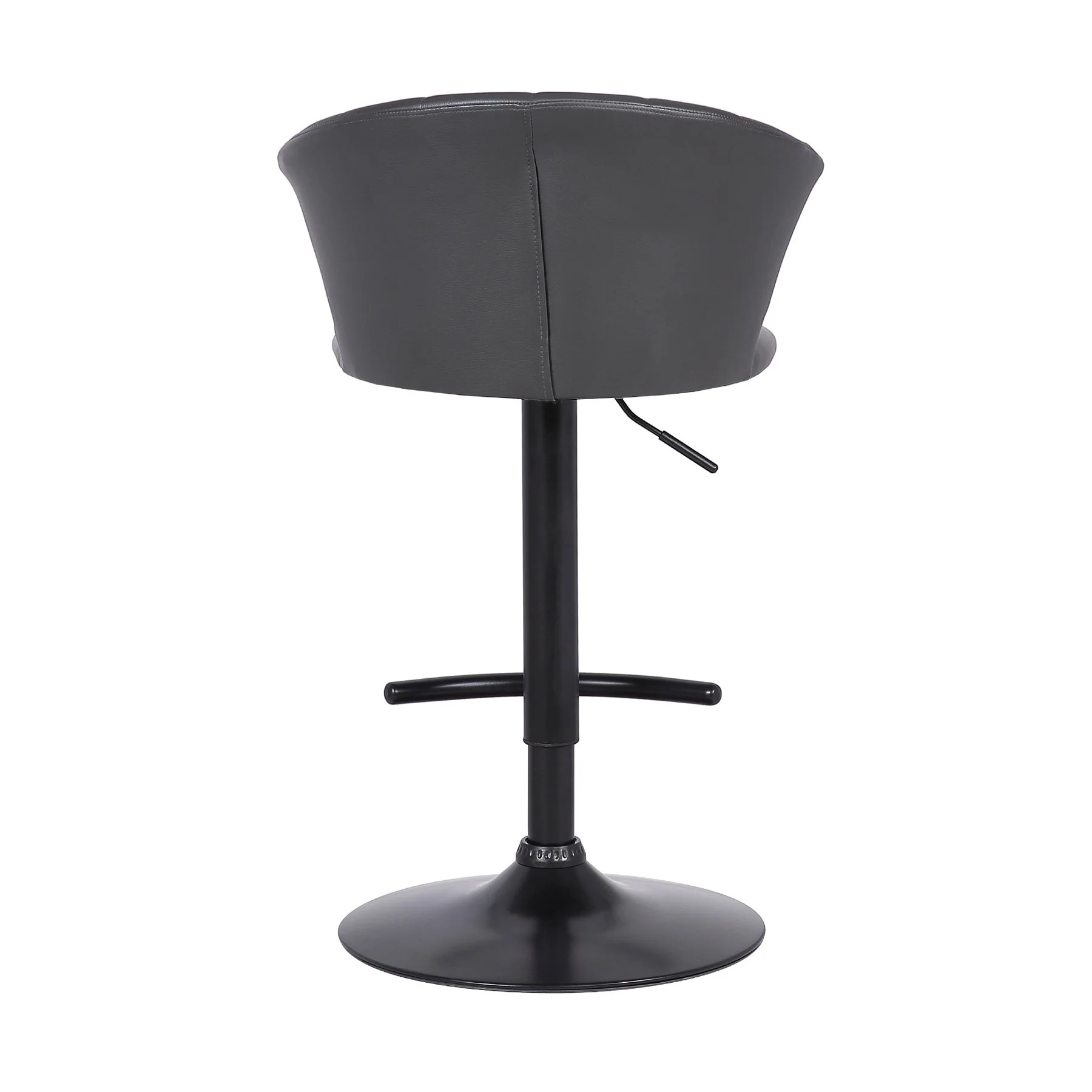 Raquel Adjustable Modern Gray Faux Leather Bar Stool - Image 5