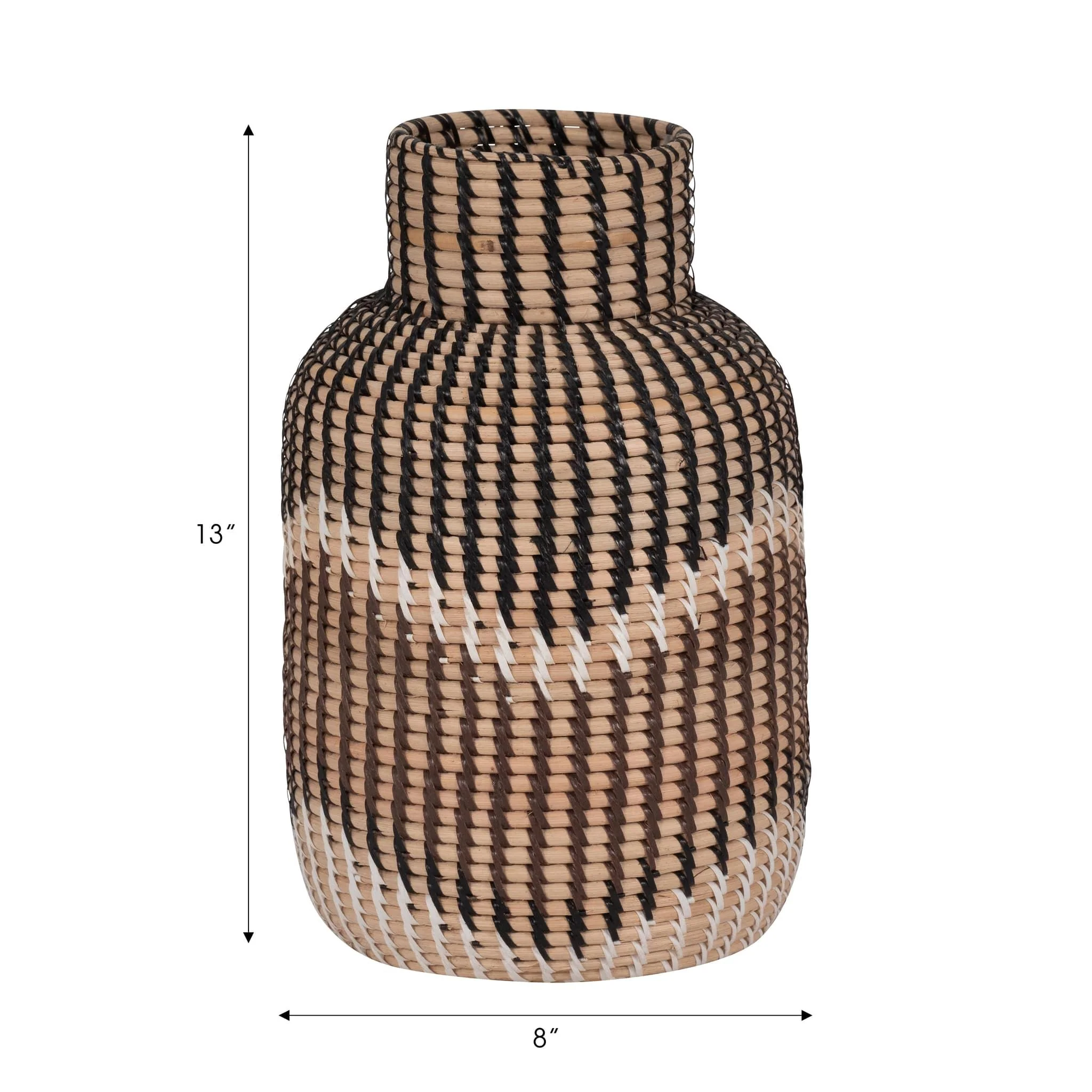 Rattan, 13"h Woven Vase, Multi - Image 8