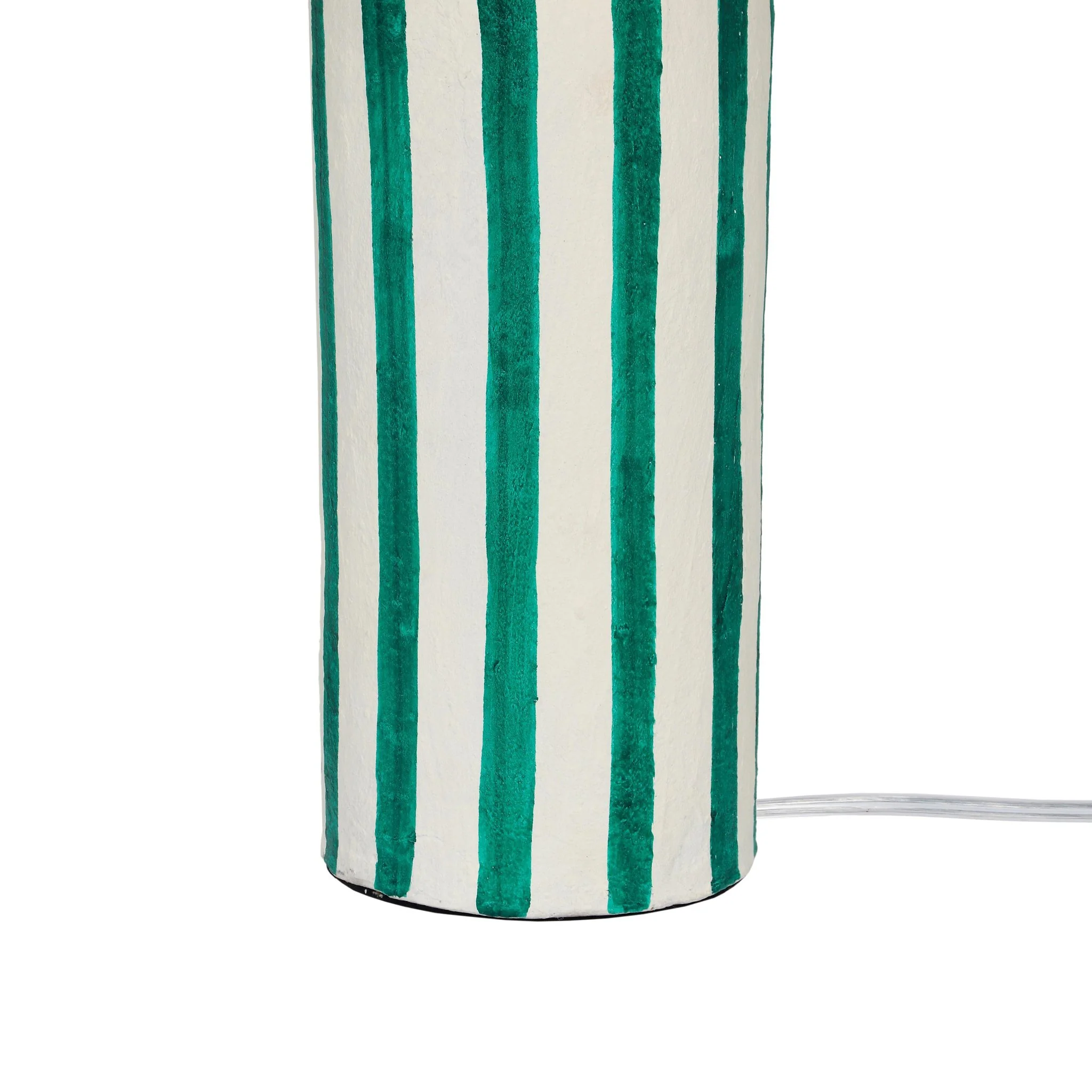 Ravello Green Striped Papier Mache Table Lamp - Image 5