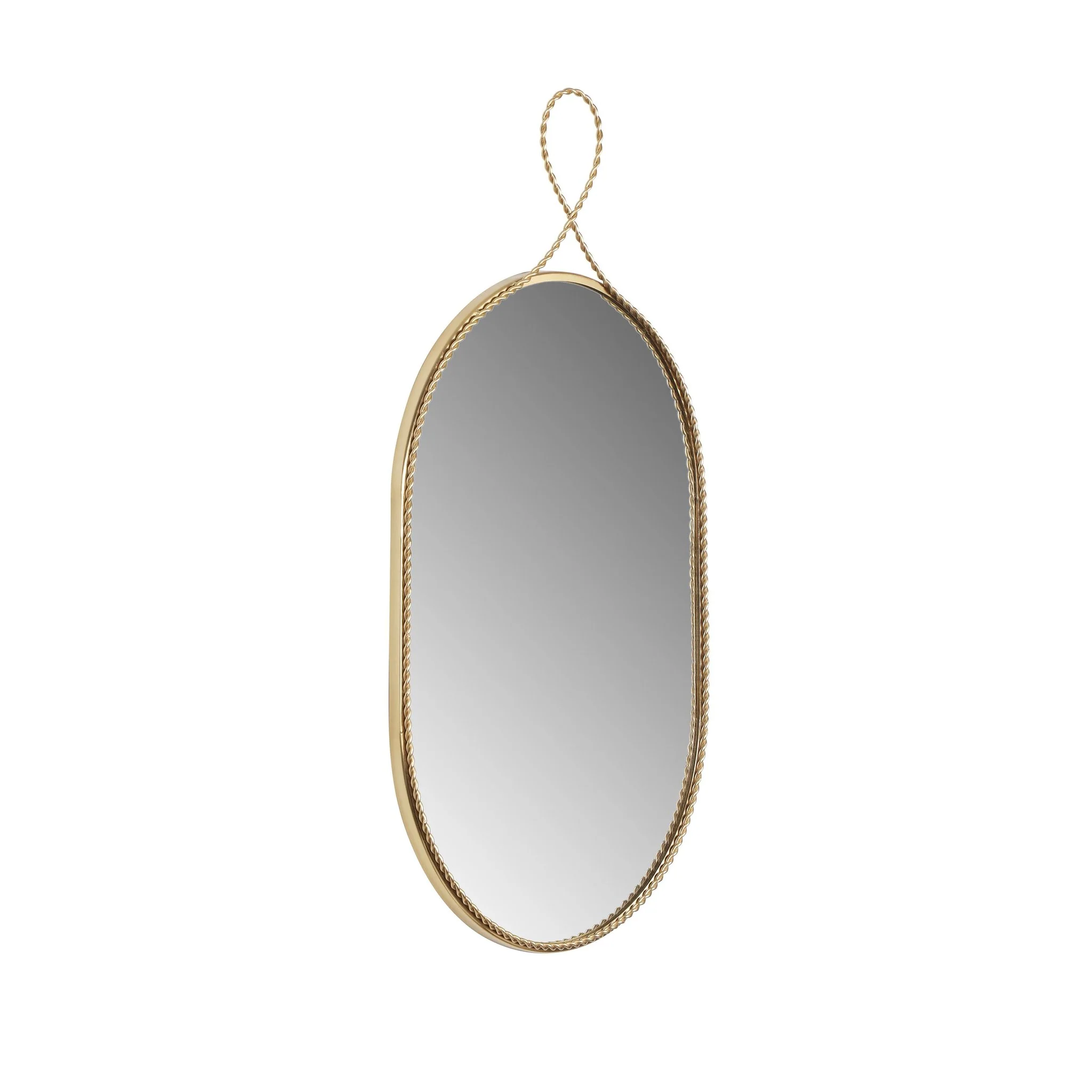 Ravina Braided Brass Oval Wall Mirror - Image 3