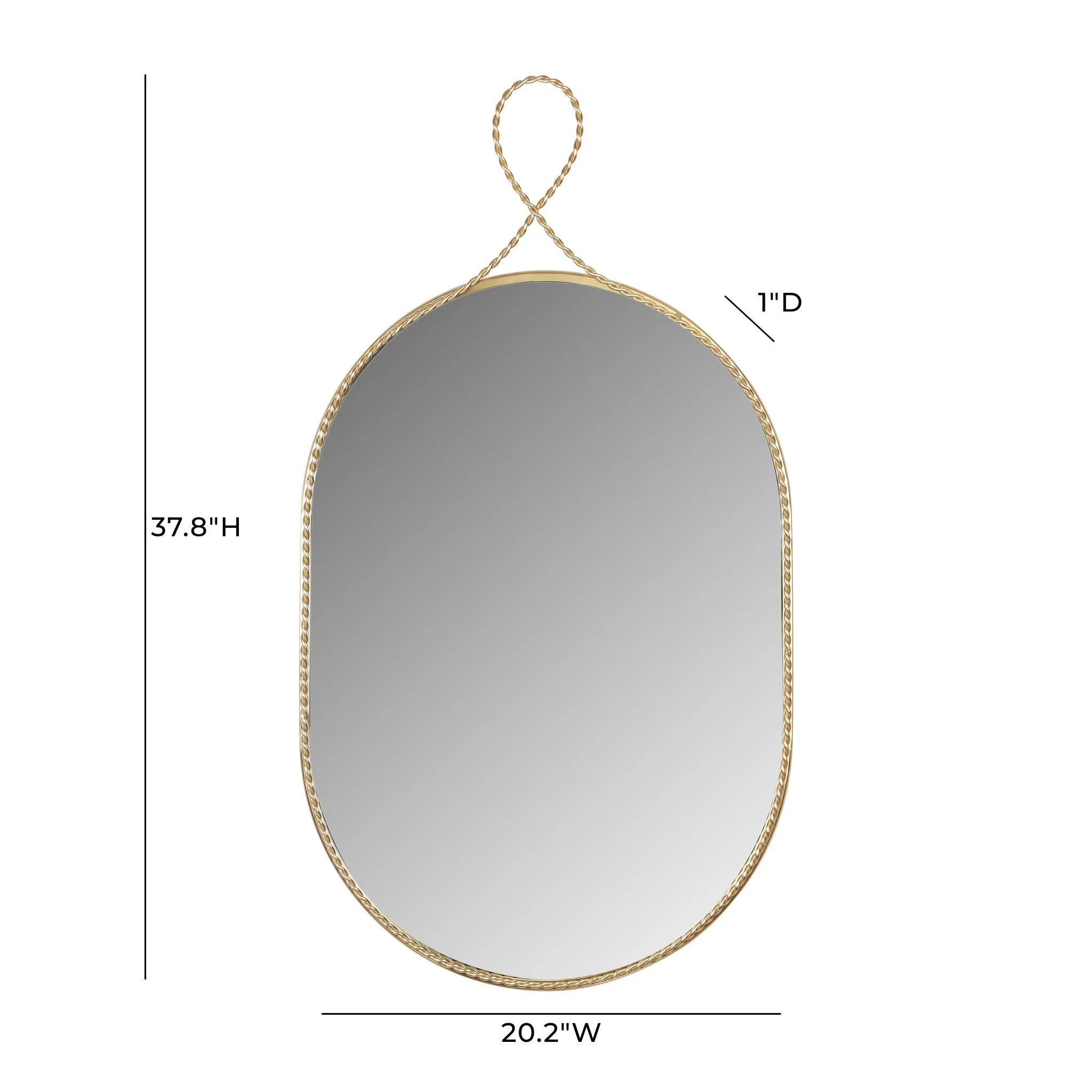 Ravina Braided Brass Oval Wall Mirror - Image 6