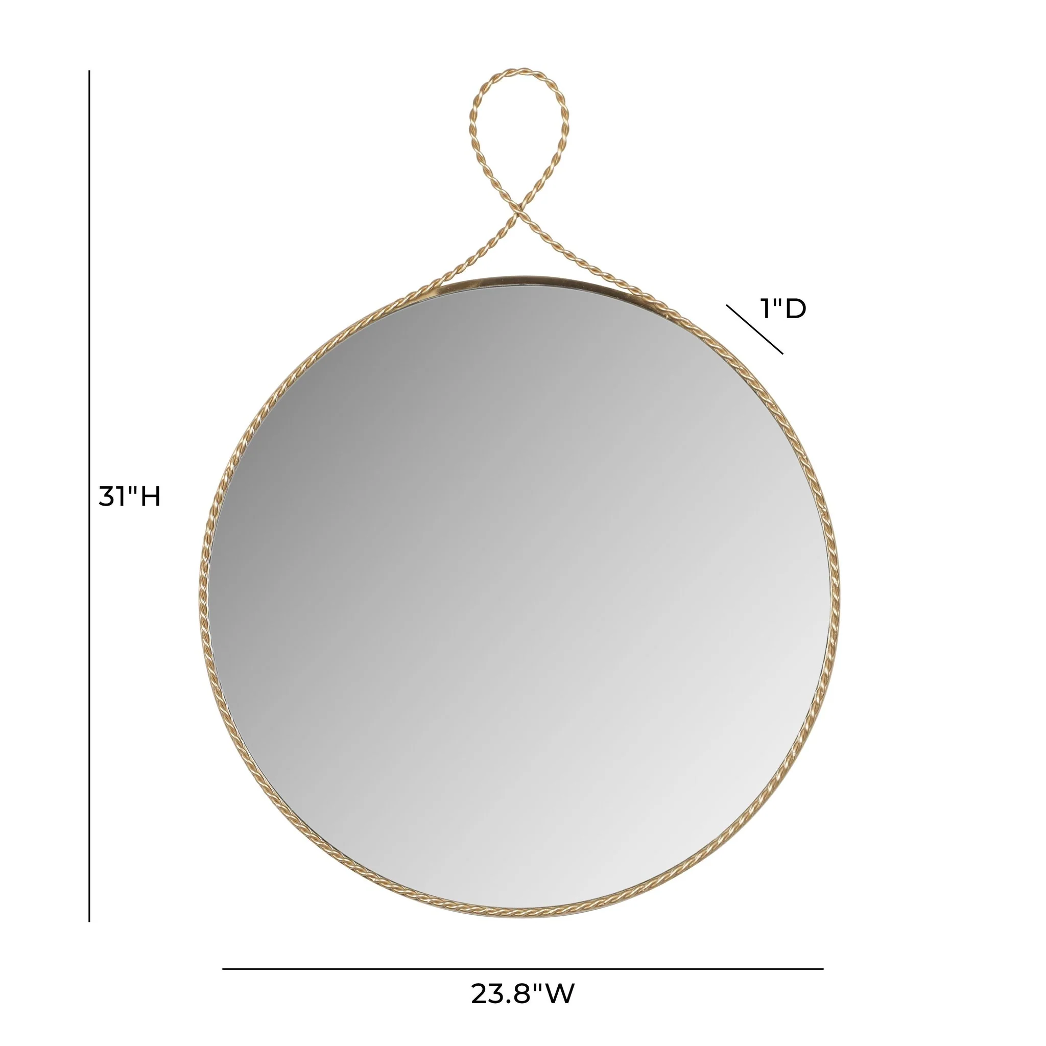 Ravina Braided Brass Round Wall Mirror - Image 6