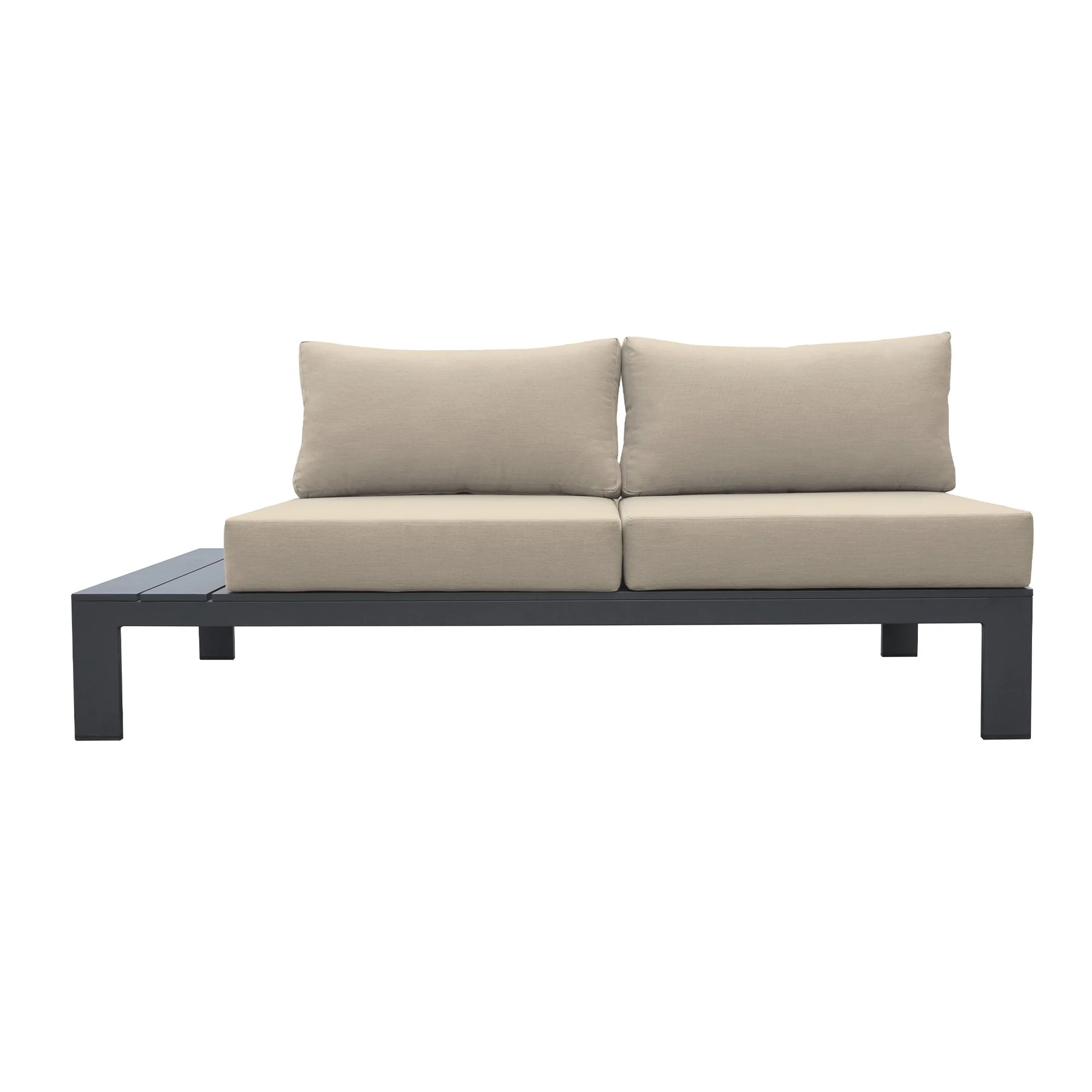 Razor Outdoor 4 piece Sectional set in Dark Gray Finish and Taupe Cushions - Image 3
