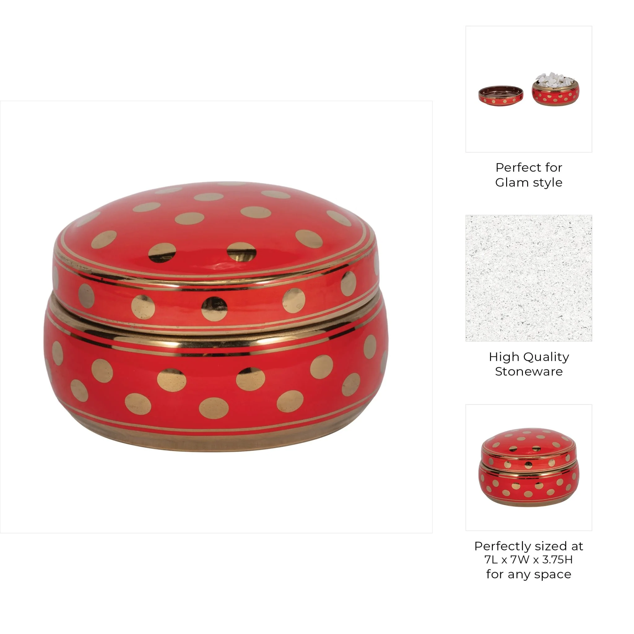 Red/gold Polka Dot Box 7 - Image 9