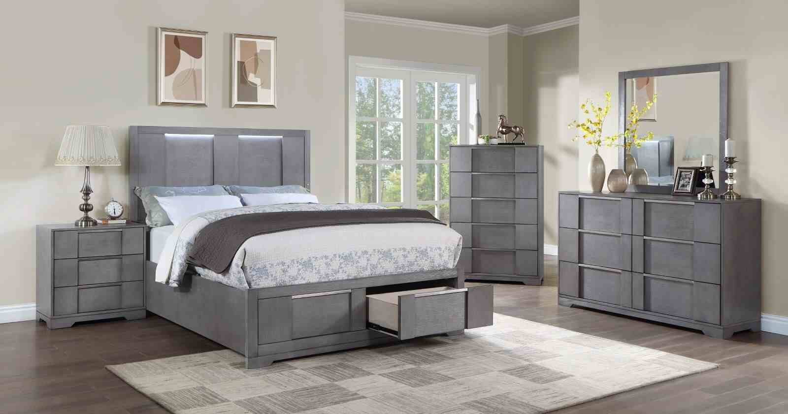 Regulus Queen Bed, Gray - Image 3