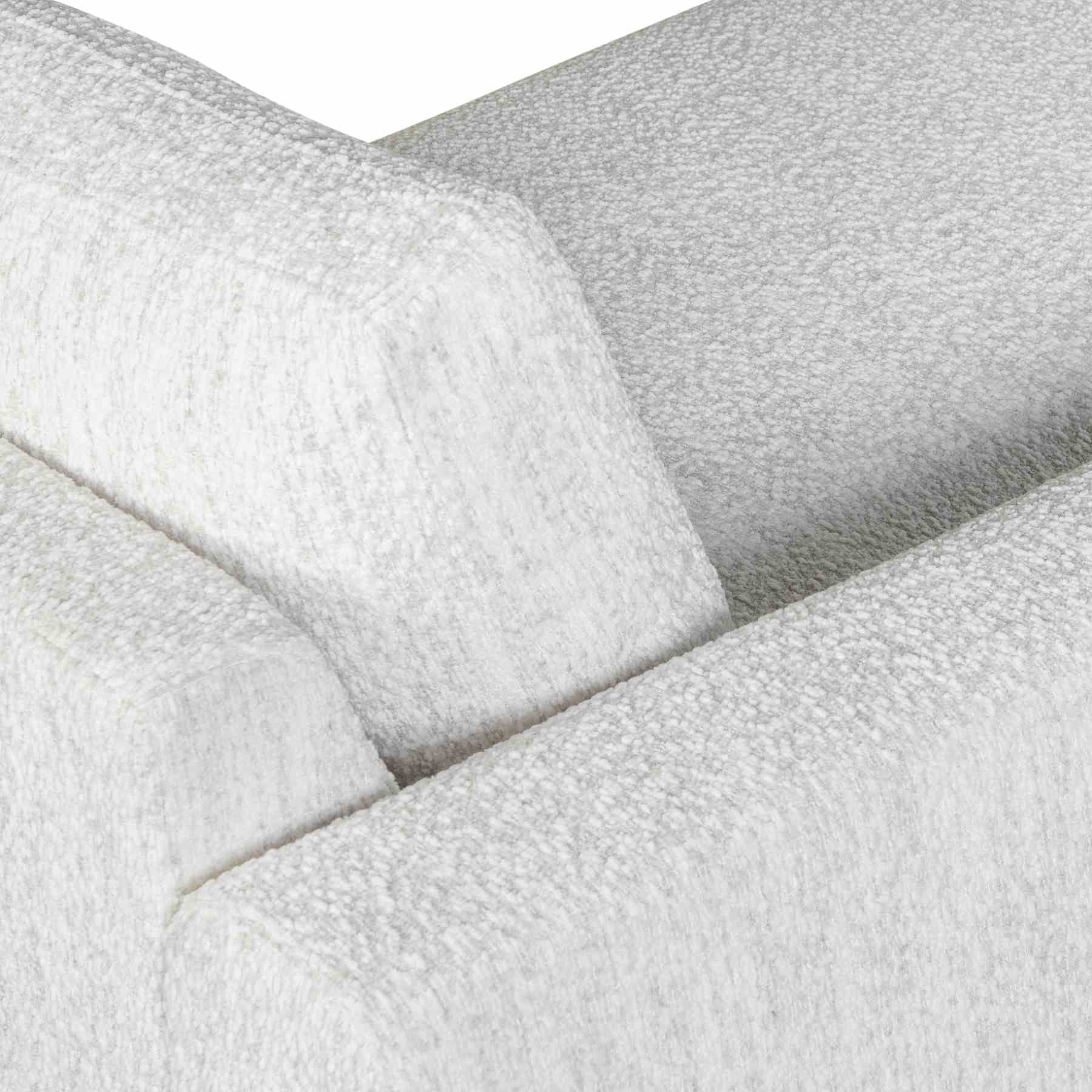 Reid 123 in. Left Arm Facing Rectangular Sectional Sofa in Snow Fleck Fabric with Round Arms - Image 6
