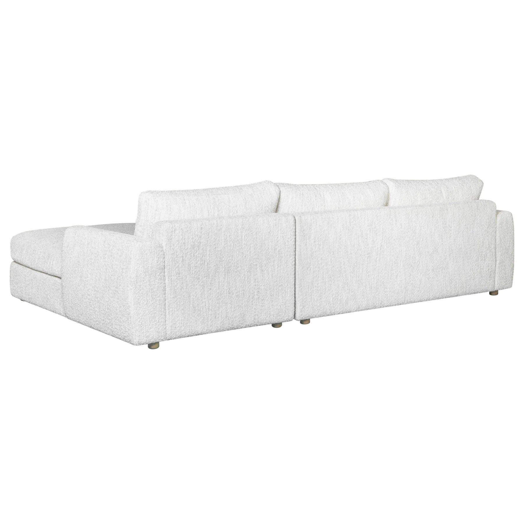 Reid 123 in. Right Arm Facing  Rectangular Sectional Sofa in Snow Fleck Fabric with Round Arms - Image 3