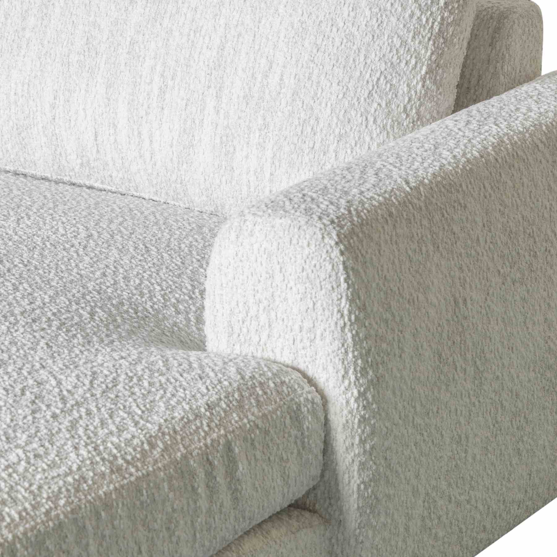 Reid 123 in. Right Arm Facing  Rectangular Sectional Sofa in Snow Fleck Fabric with Round Arms - Image 5