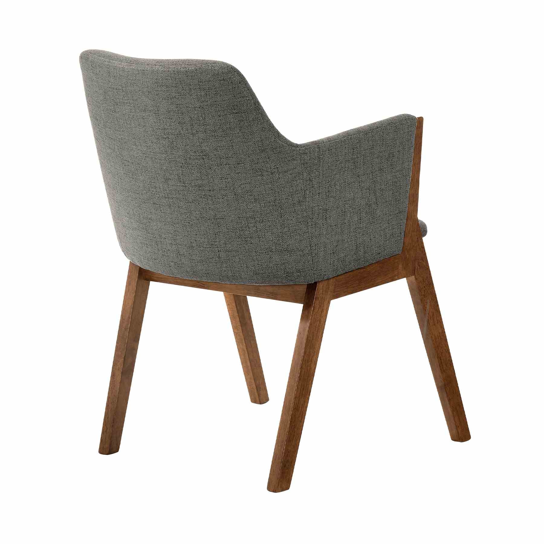 Renzo Charcoal Fabric and Walnut Wood Dining Side Chairs - Set of 2 - Image 4