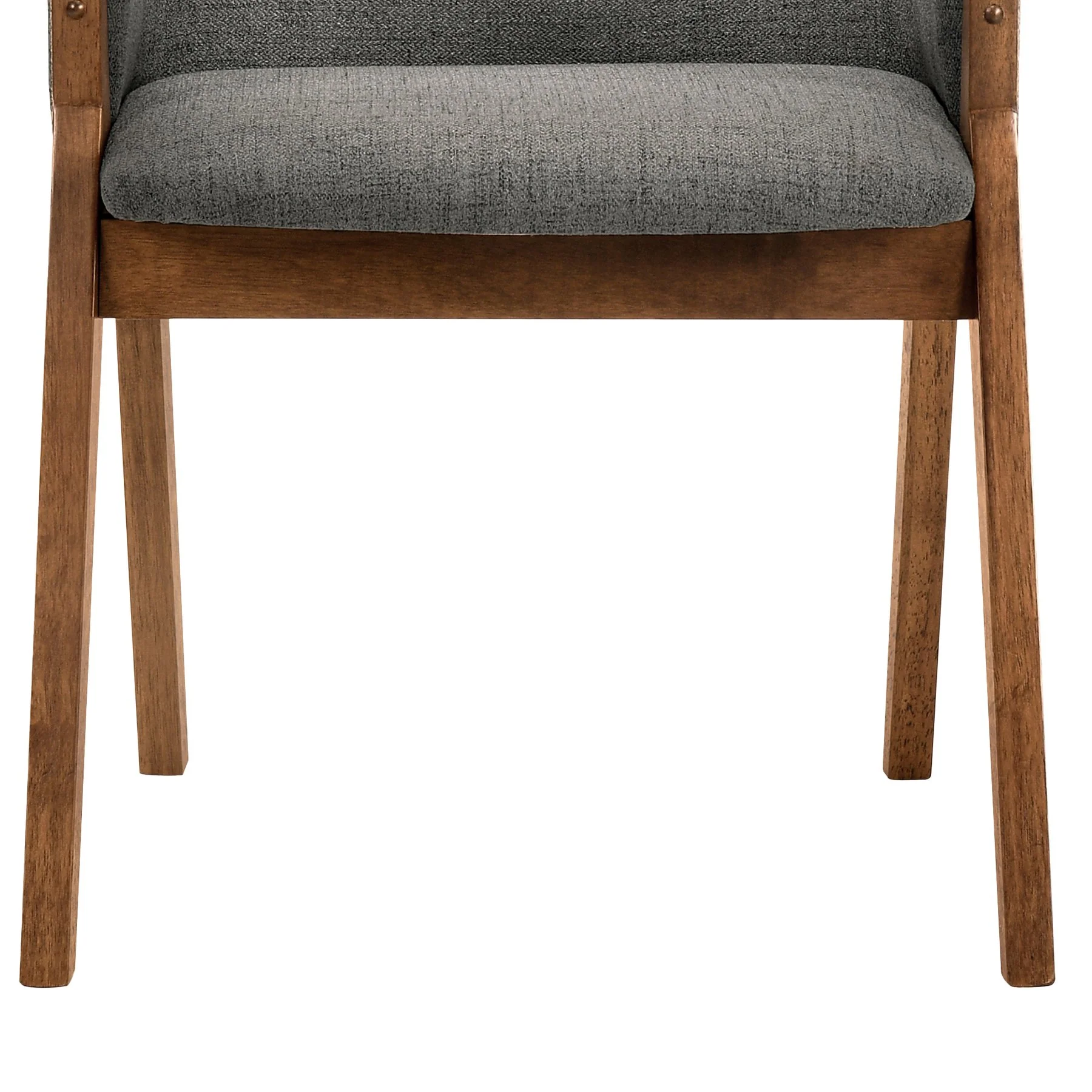 Renzo Charcoal Fabric and Walnut Wood Dining Side Chairs - Set of 2 - Image 7