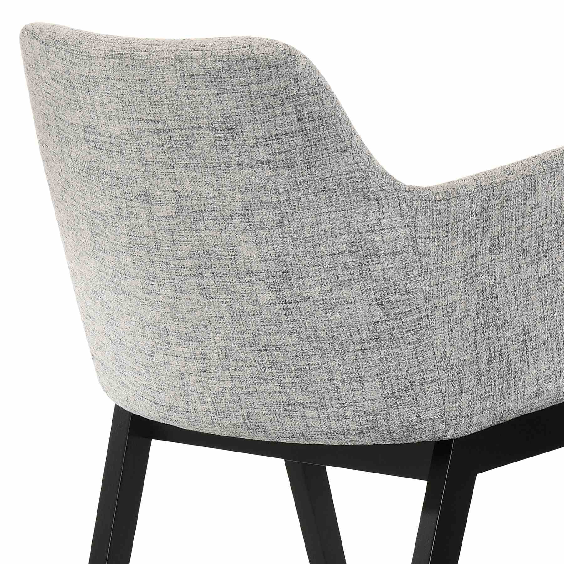 Renzo Light Gray Fabric and Black Wood Dining Side Chairs - Set of 2 - Image 6