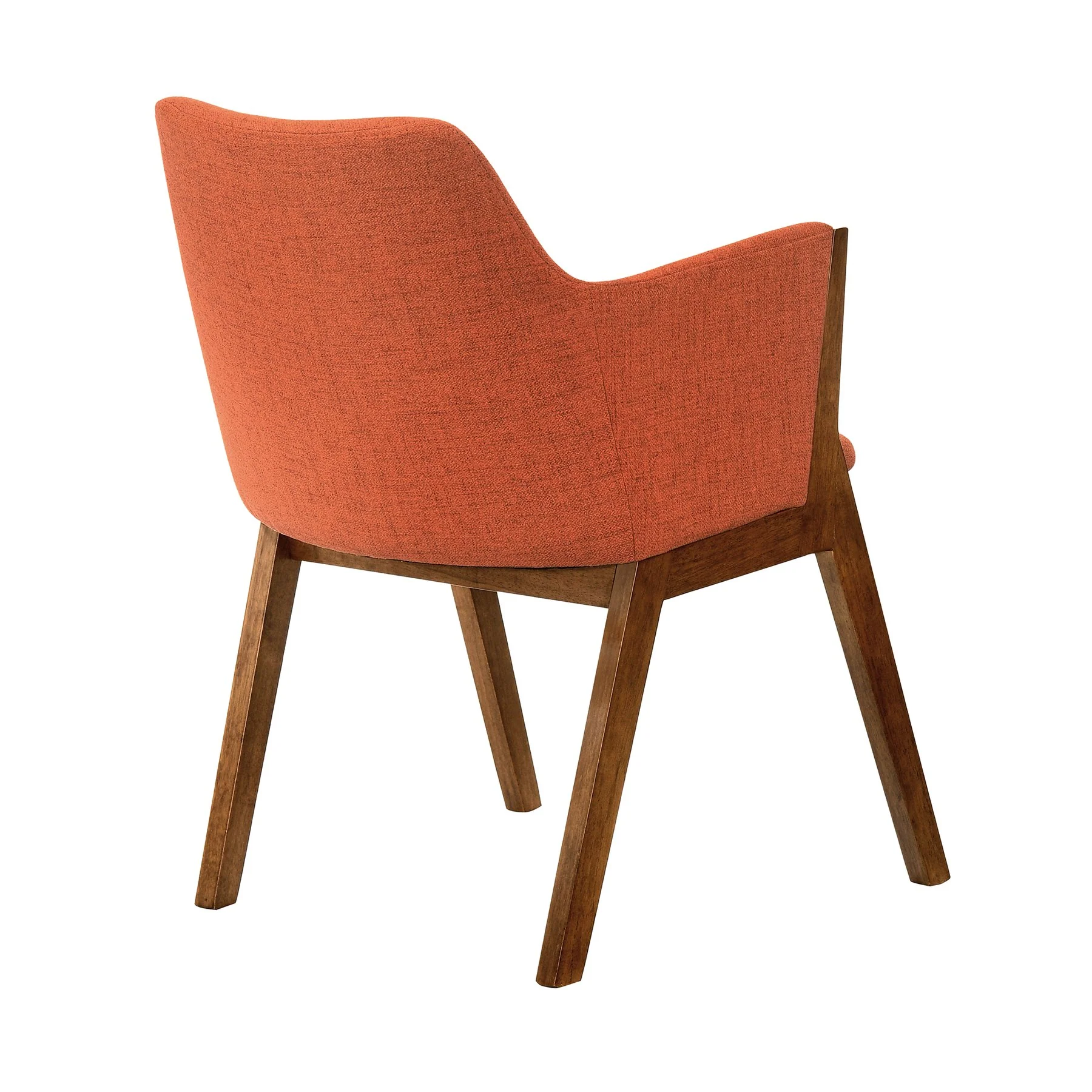Renzo Orange Fabric and Walnut Wood Dining Side Chairs - Set of 2 - Image 4
