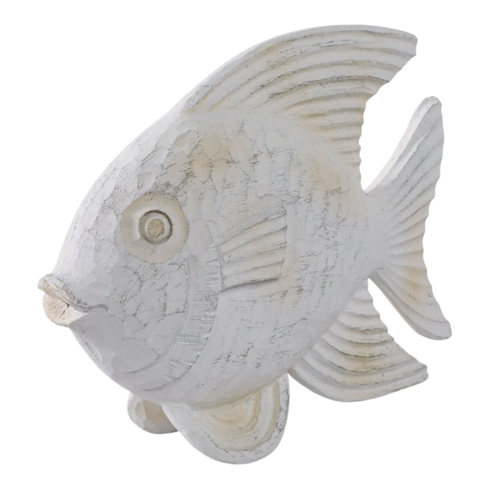 Resin 10" Fish Figurine, Whitewash - Image 2