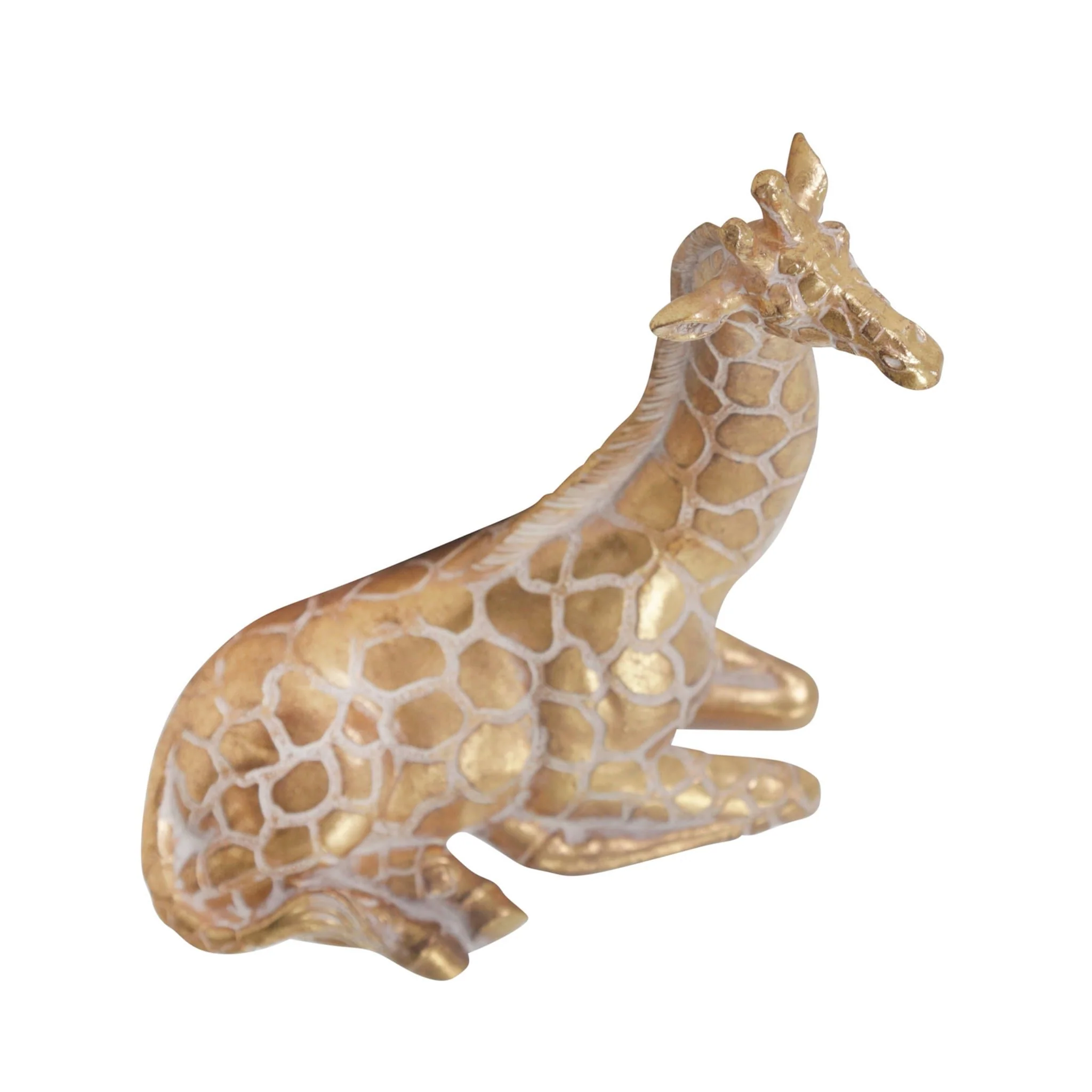 Resin 10" Sitting Giraffe , Gold - Image 4