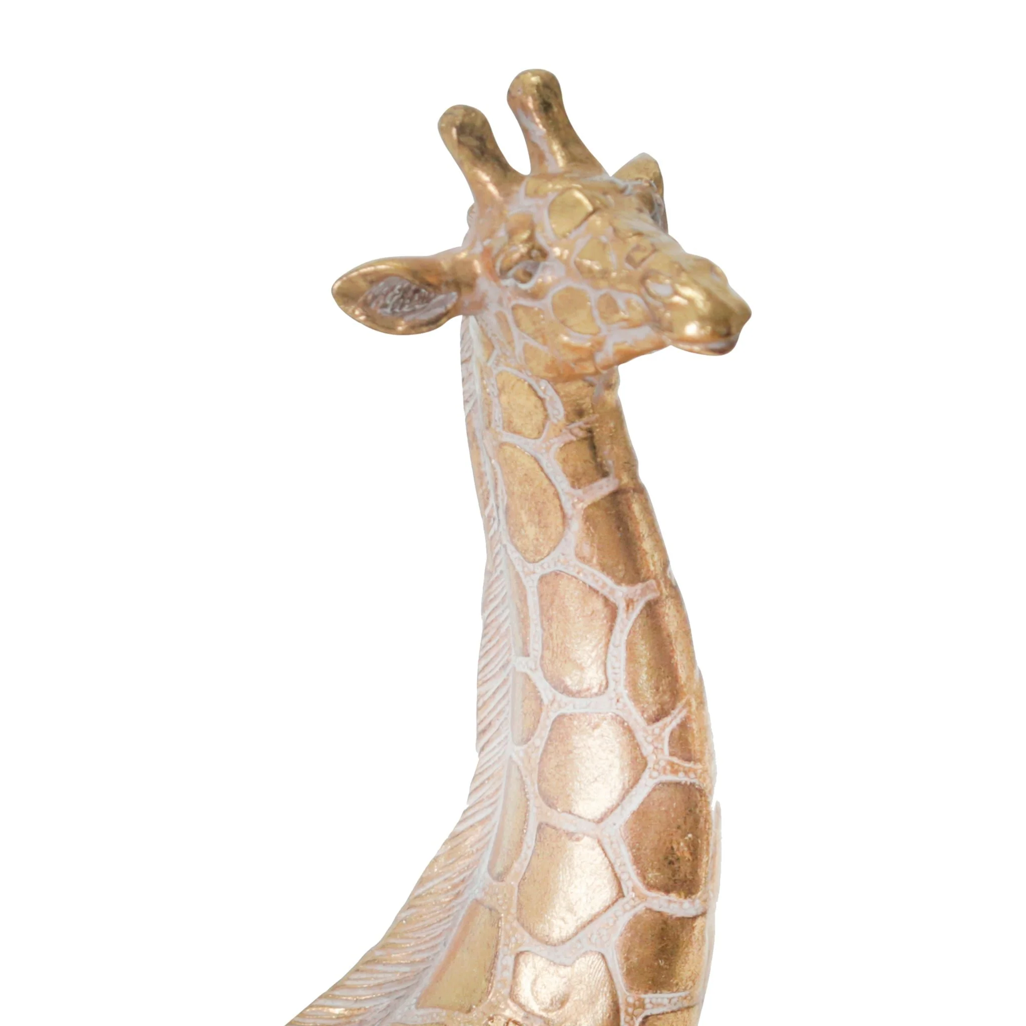 Resin 10" Sitting Giraffe , Gold - Image 5