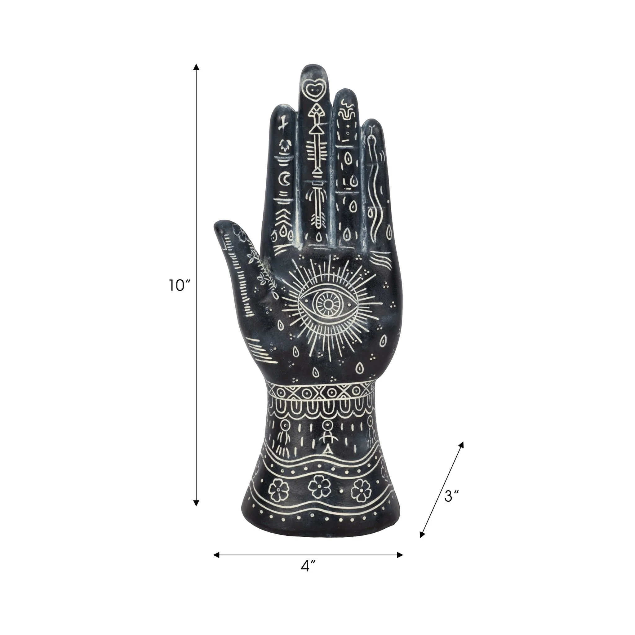 Resin, 10" Tattoo Hand, Black - Image 8