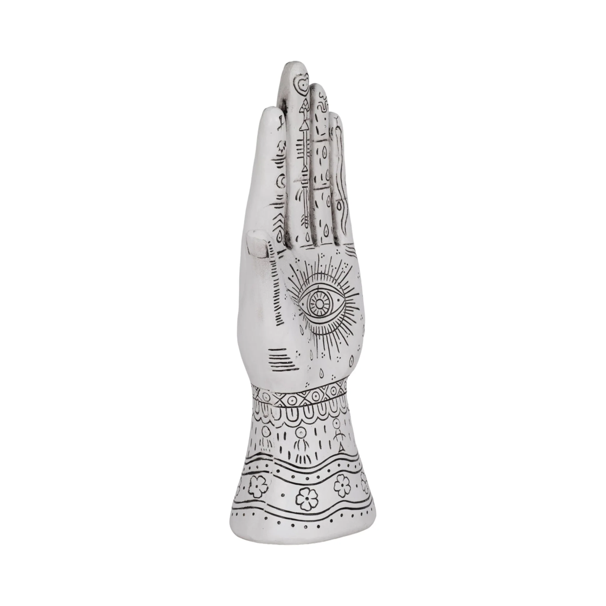 Resin, 10" Tattoo Hand, White - Image 2