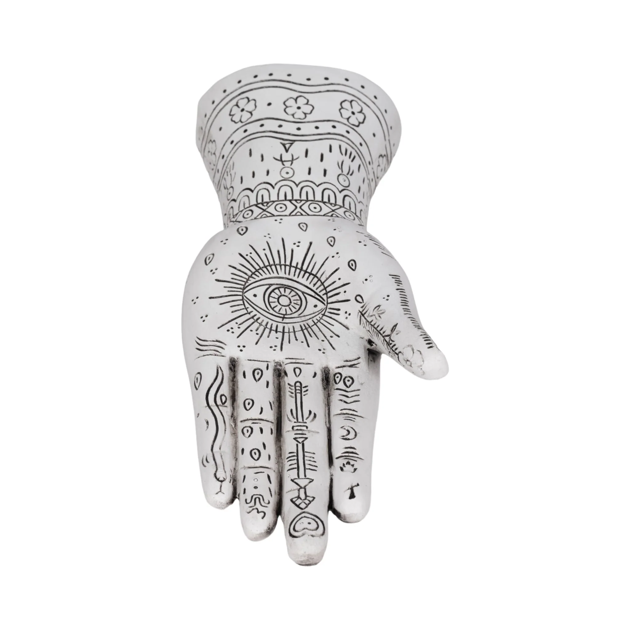 Resin, 10" Tattoo Hand, White - Image 6