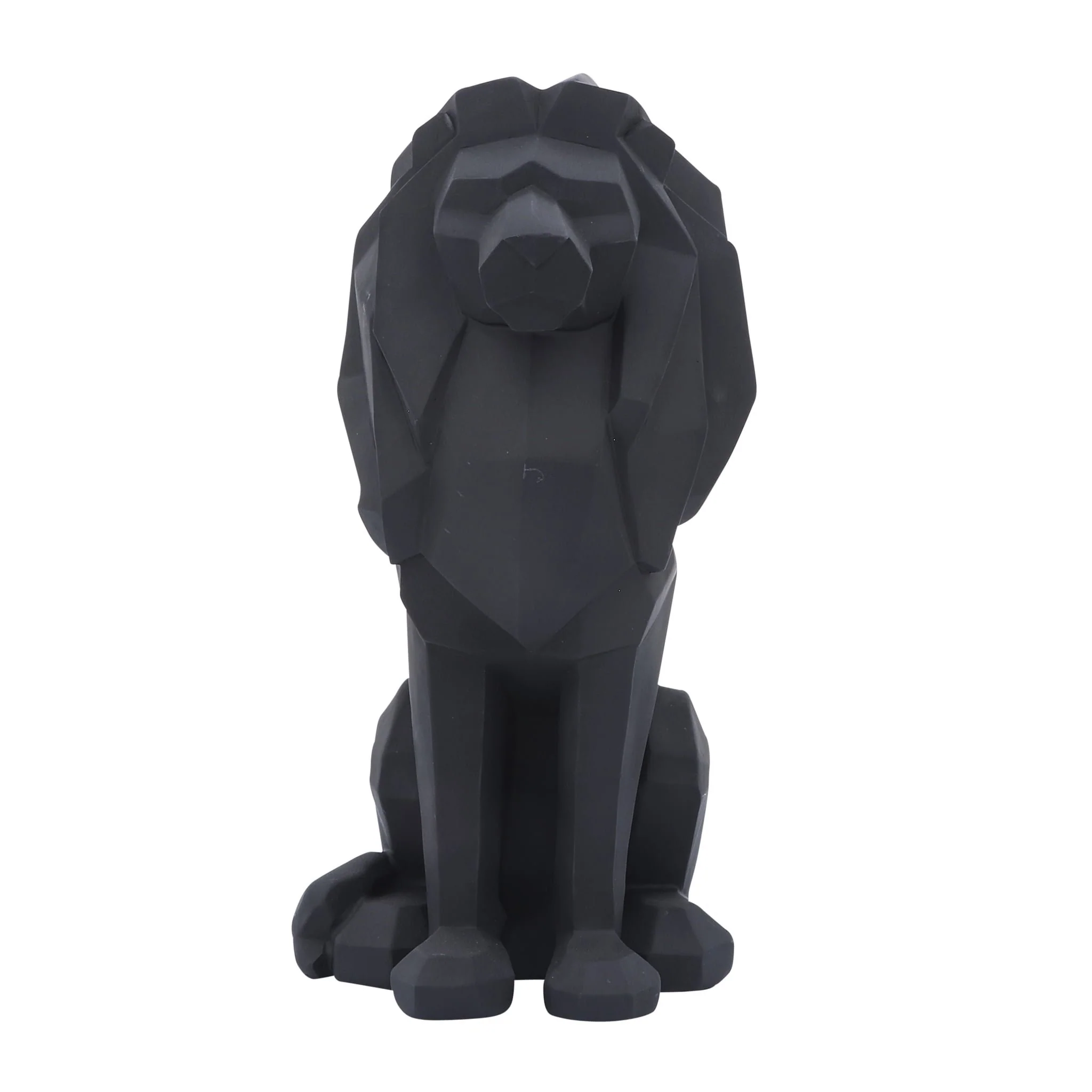 Resin 11"h Sitting Lion, Black - Image 2