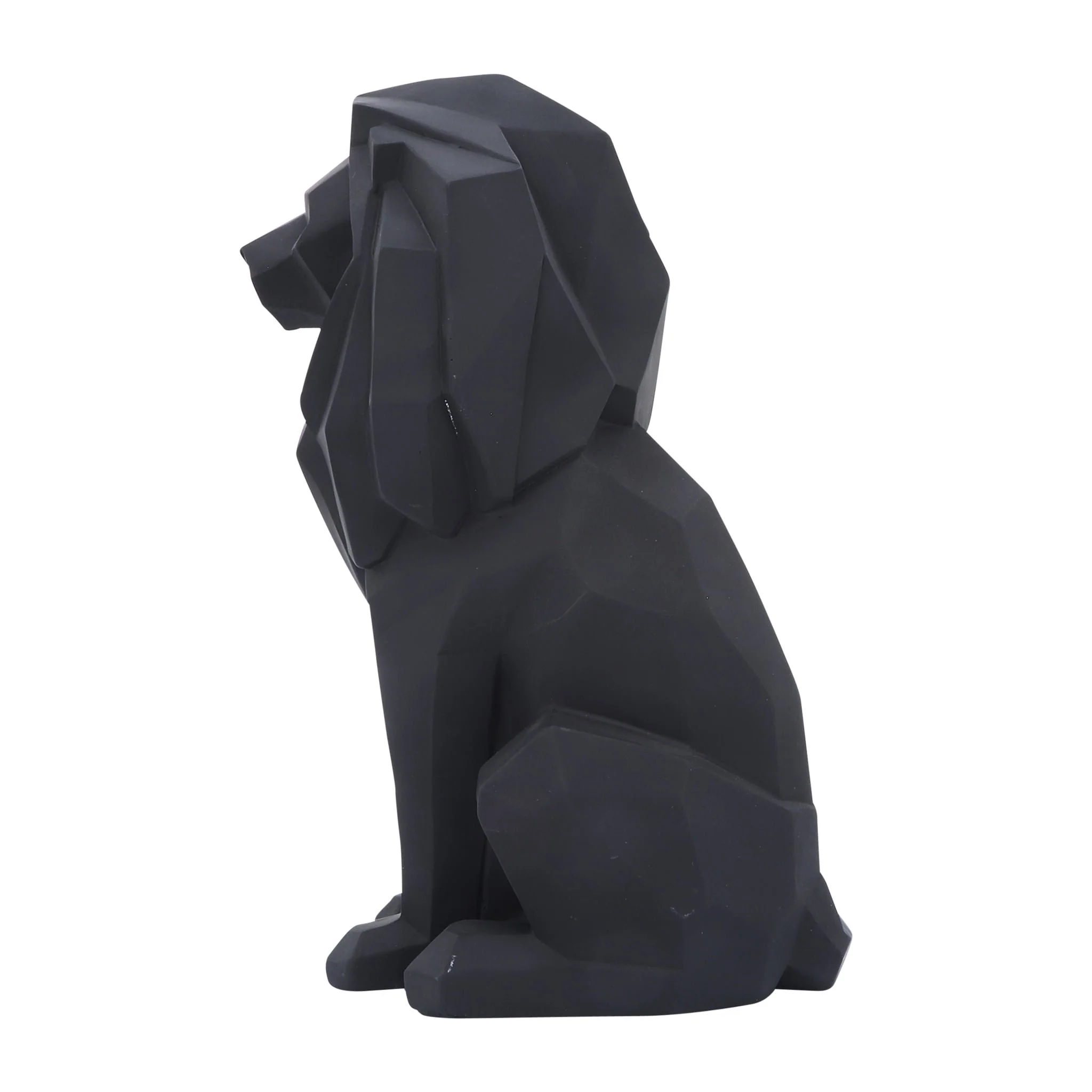 Resin 11"h Sitting Lion, Black - Image 3