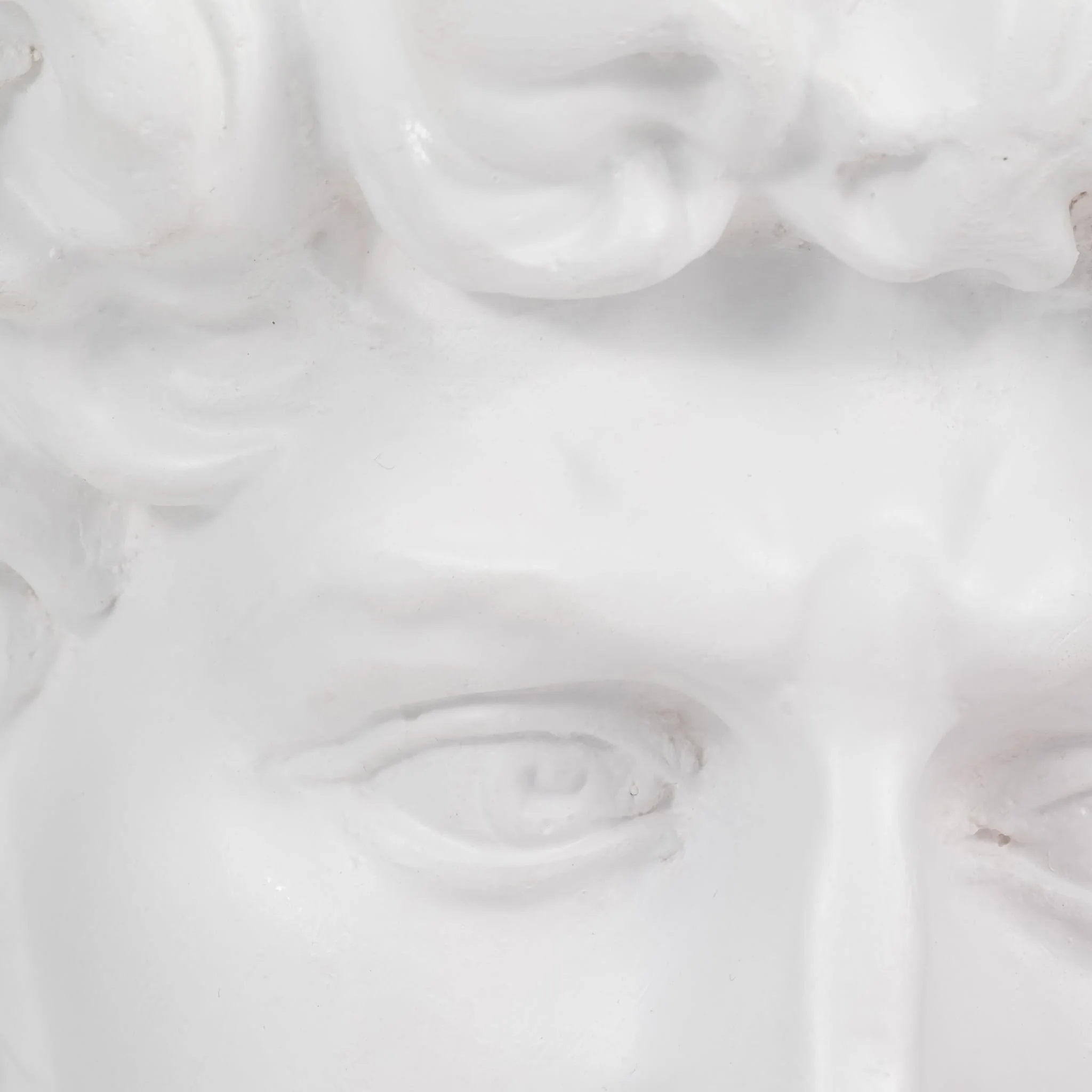 Resin, 13" Greek God Head W/gum, White - Image 5