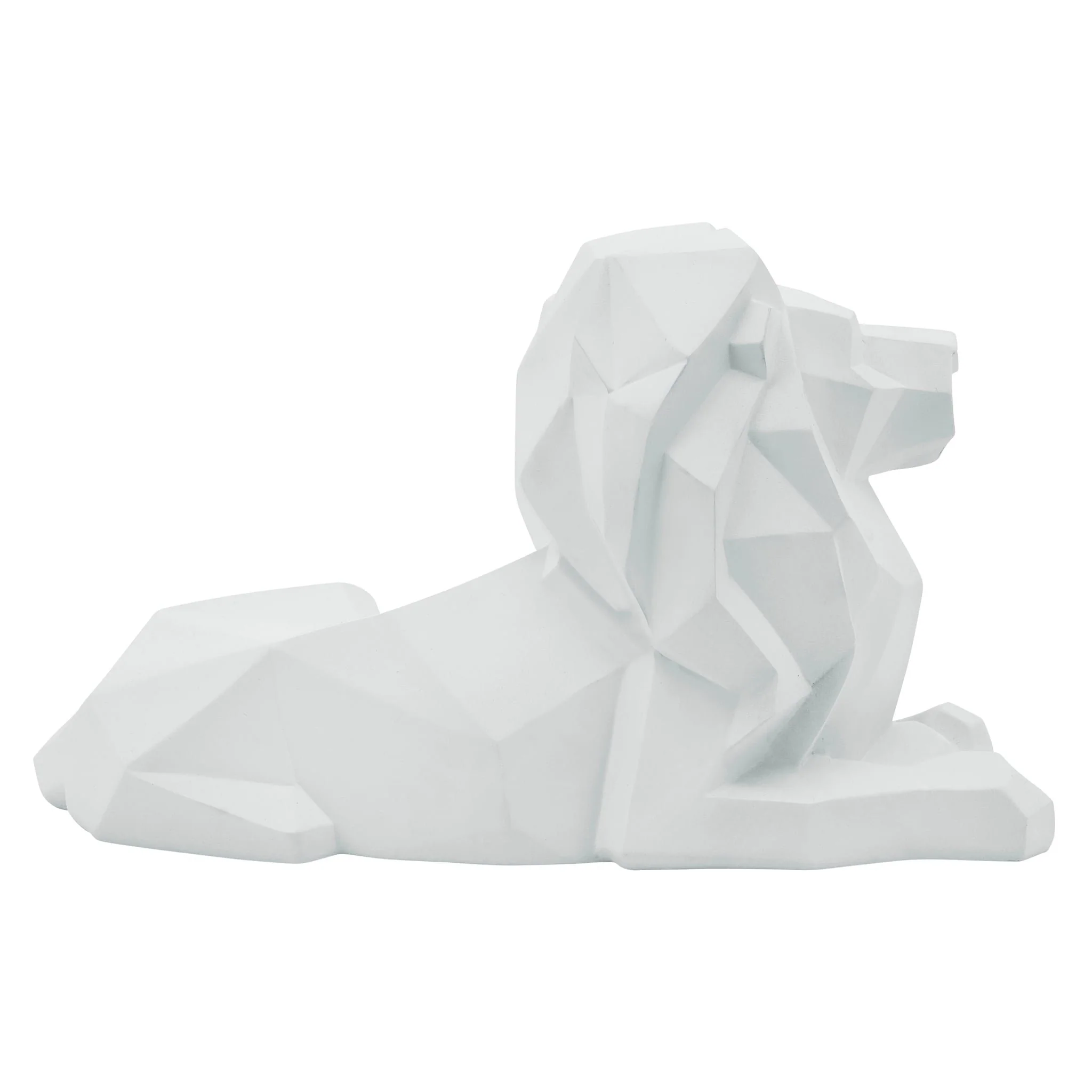 Resin 13" Laying Lion, White - Image 4