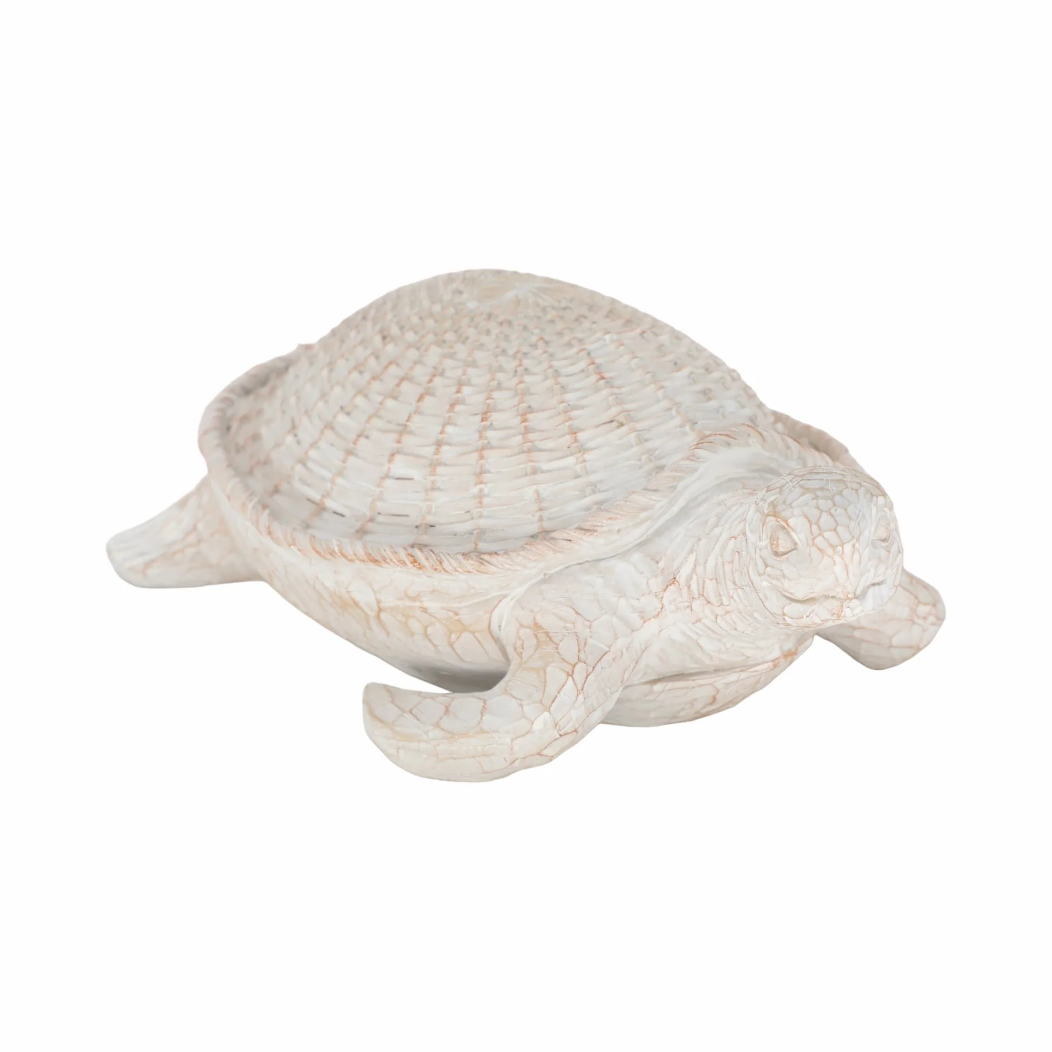 Resin, 15" Turtle Deco, White - Image 2