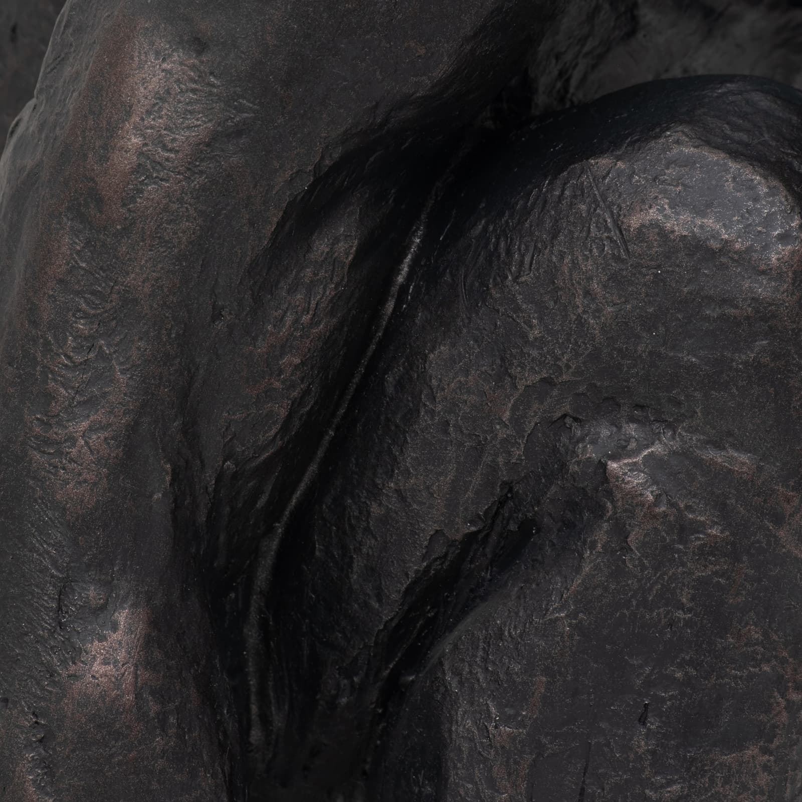Resin 16"h Kneeling Man, Black - Image 5