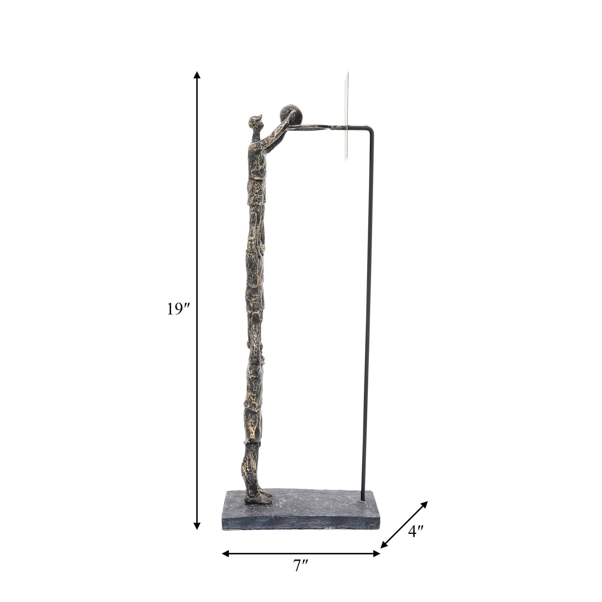 Resin, 19"h 3-men Dunk, Bronze - Image 2