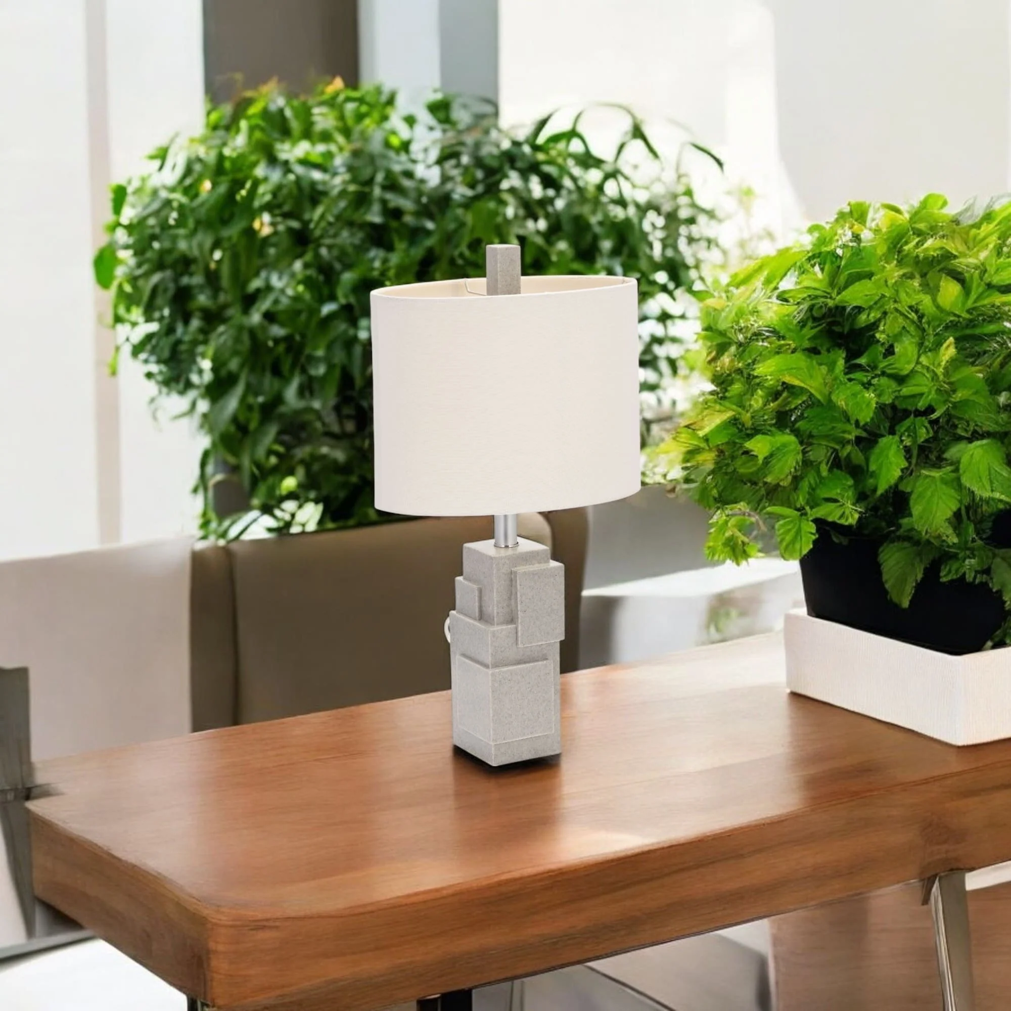 Resin 22" Blocks Table Lamp,gray - Image 11