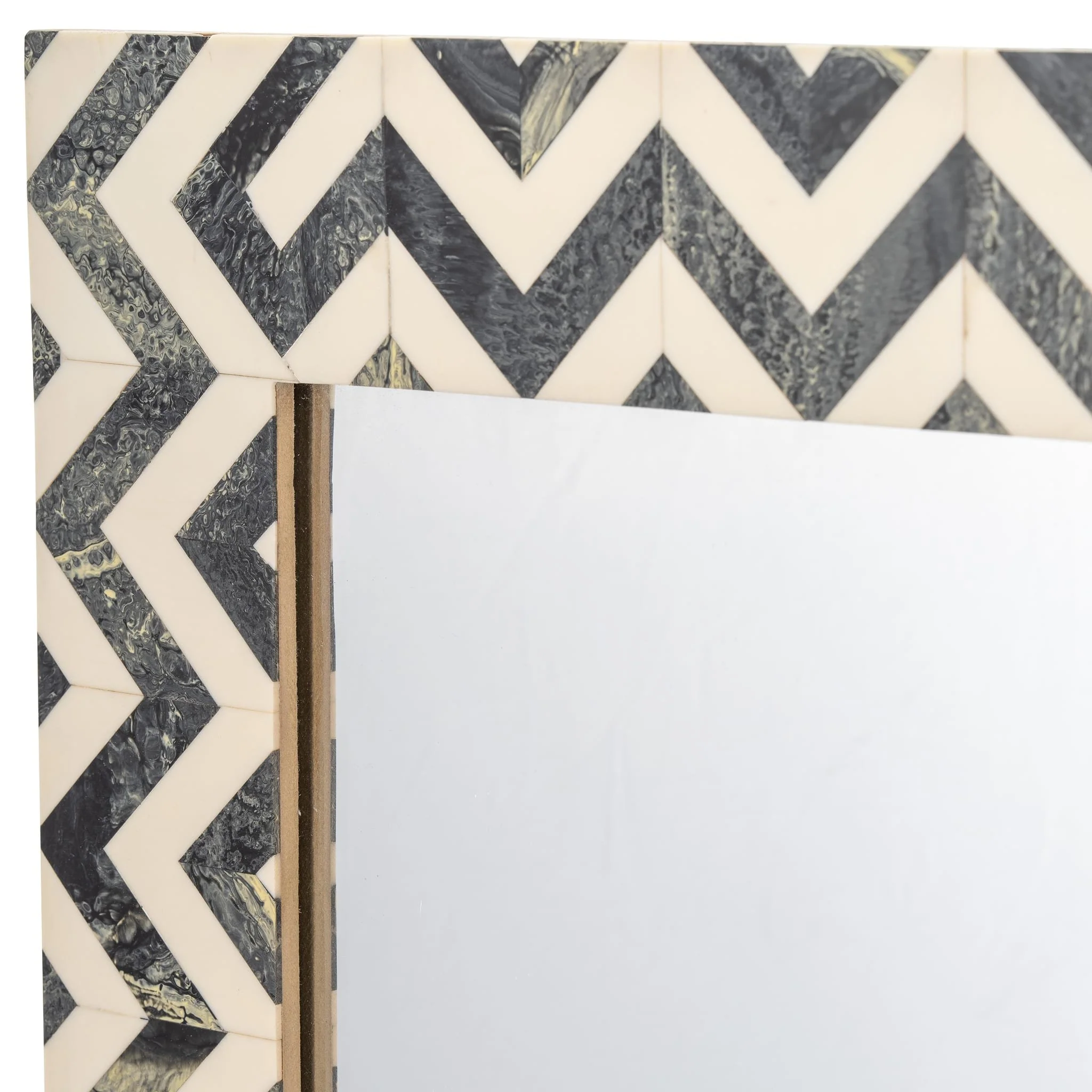 Resin 24x36 Chevron Rect Mirror Gray/wht - Image 4