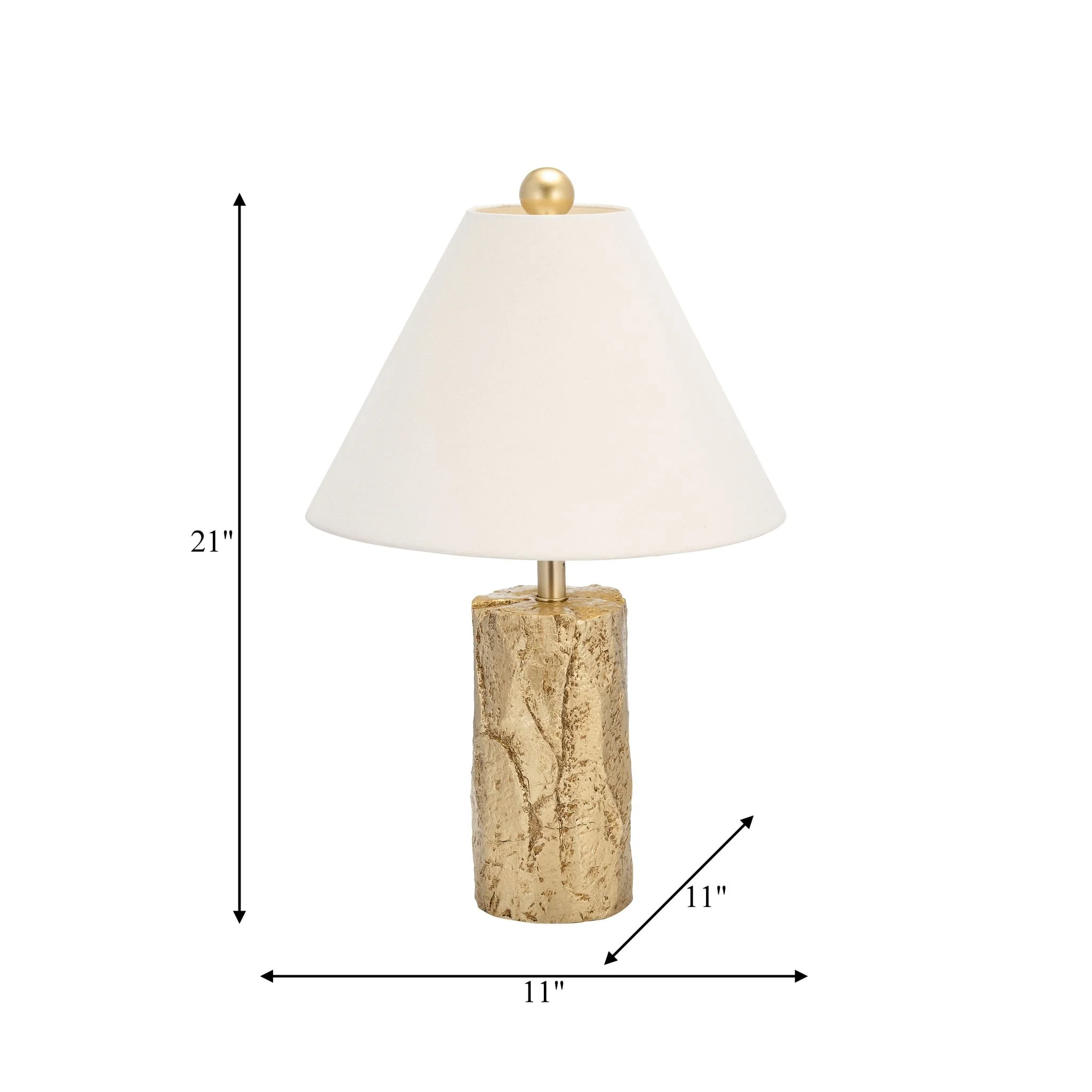 Resin 26" Textured Table Lamp, Gold - Image 6